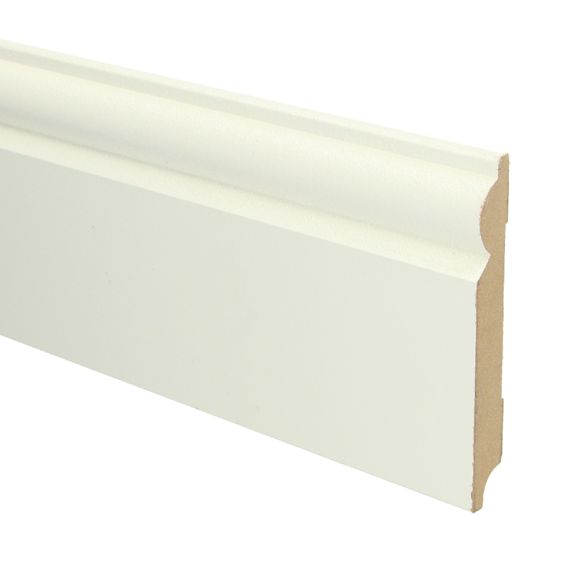 MDF Barok Plint | 120x15mm - 240 cm | Sfeerplint Wit Gefolied