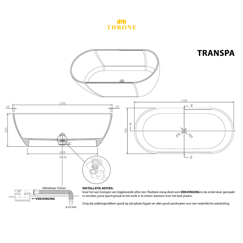 Transpa-Clear || Modern Vrijstaand Bad || Clear