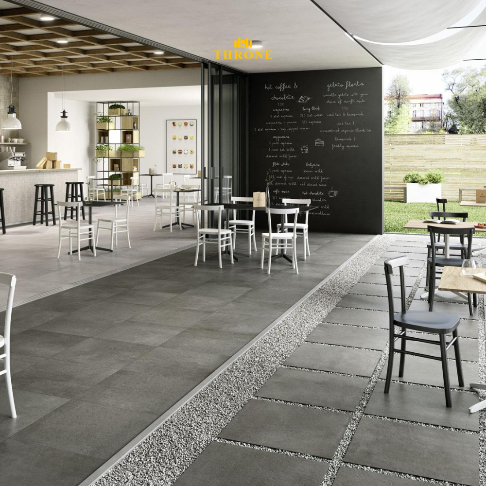 NG Kutahya - Leonardo Anthracite - 60x60x2cm - Betonlook Mat - Keramische Tuin-/Terrastegel - R11