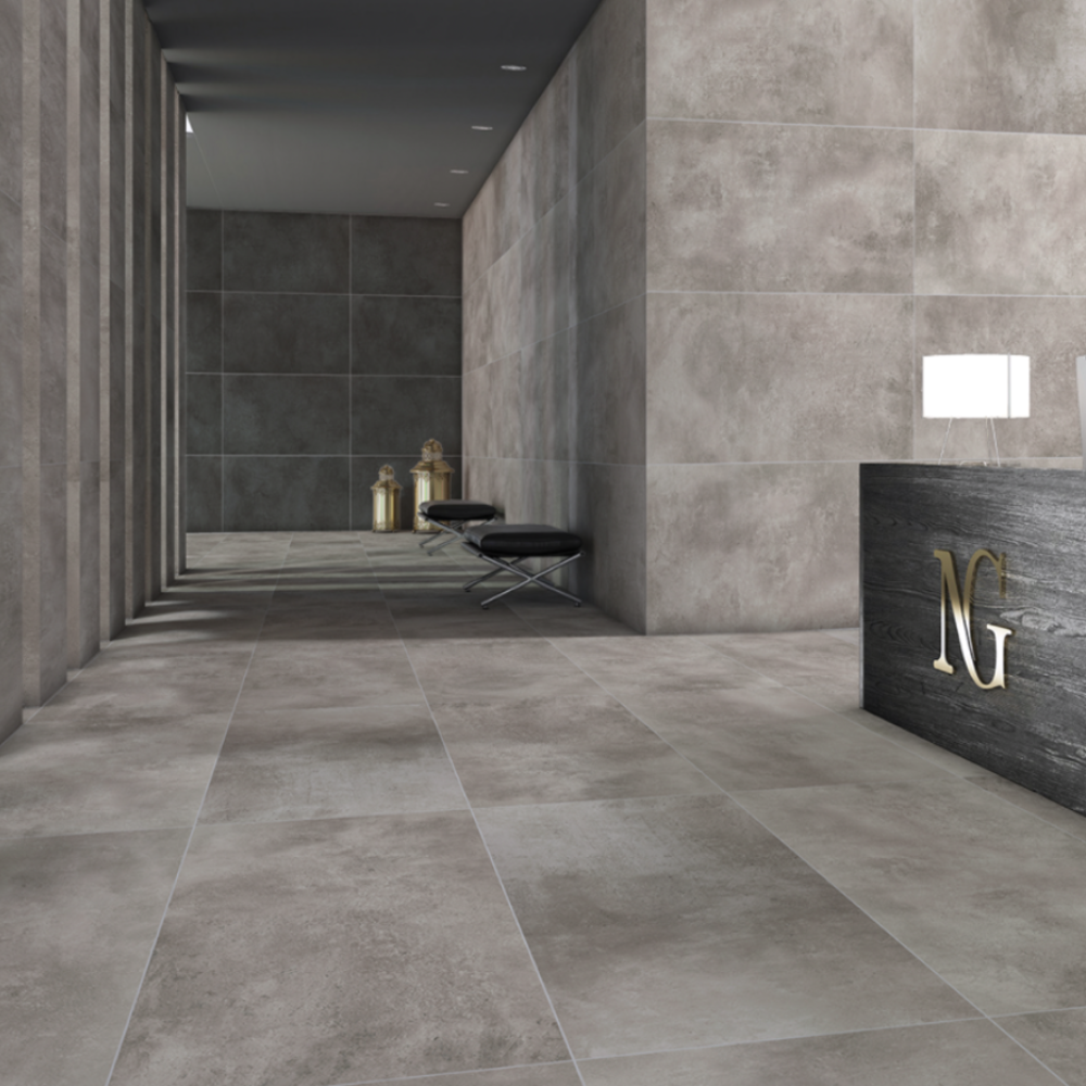 Vista Fume || 80x80cm || Mat Betonlook || Porseleinen Vloer- & Wandtegel