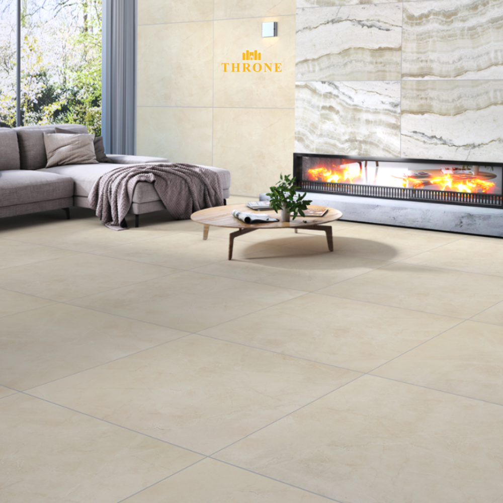 NG Kutahya || Royal Pulpis Bone || 80x80cm || Hoogglans Marmerlook Porseleinen Vloer- & Wandtegel