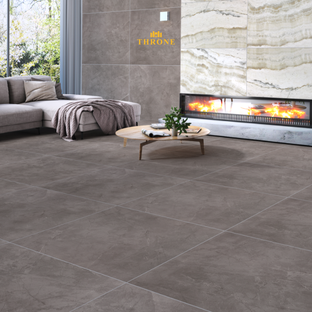 NG Kutahya || Royal Pulpis Grey || 80x80cm || Hoogglans Marmerlook Porseleinen Vloer- & Wandtegel