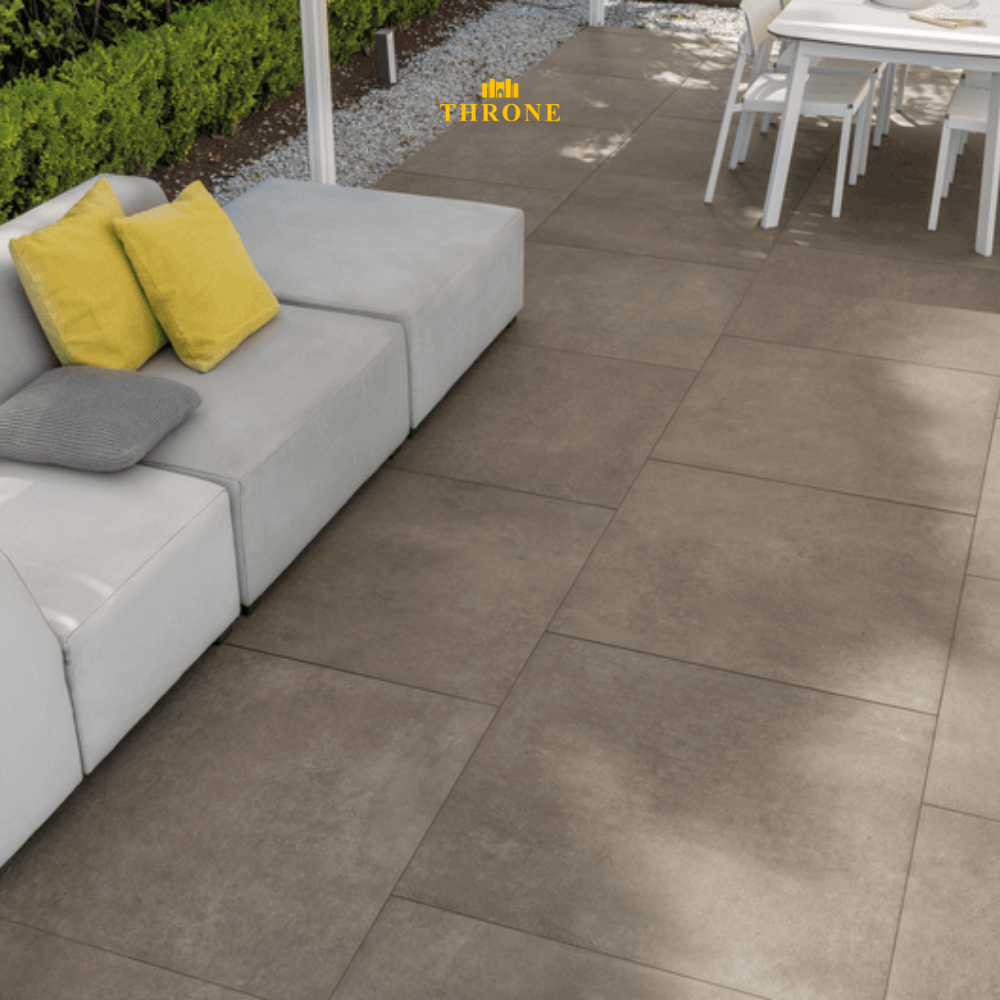 NG Kutahya - Leonardo Mocha - 60x60x2cm - Betonlook Mat - Keramische Tuintegel/Terrastegel - R11