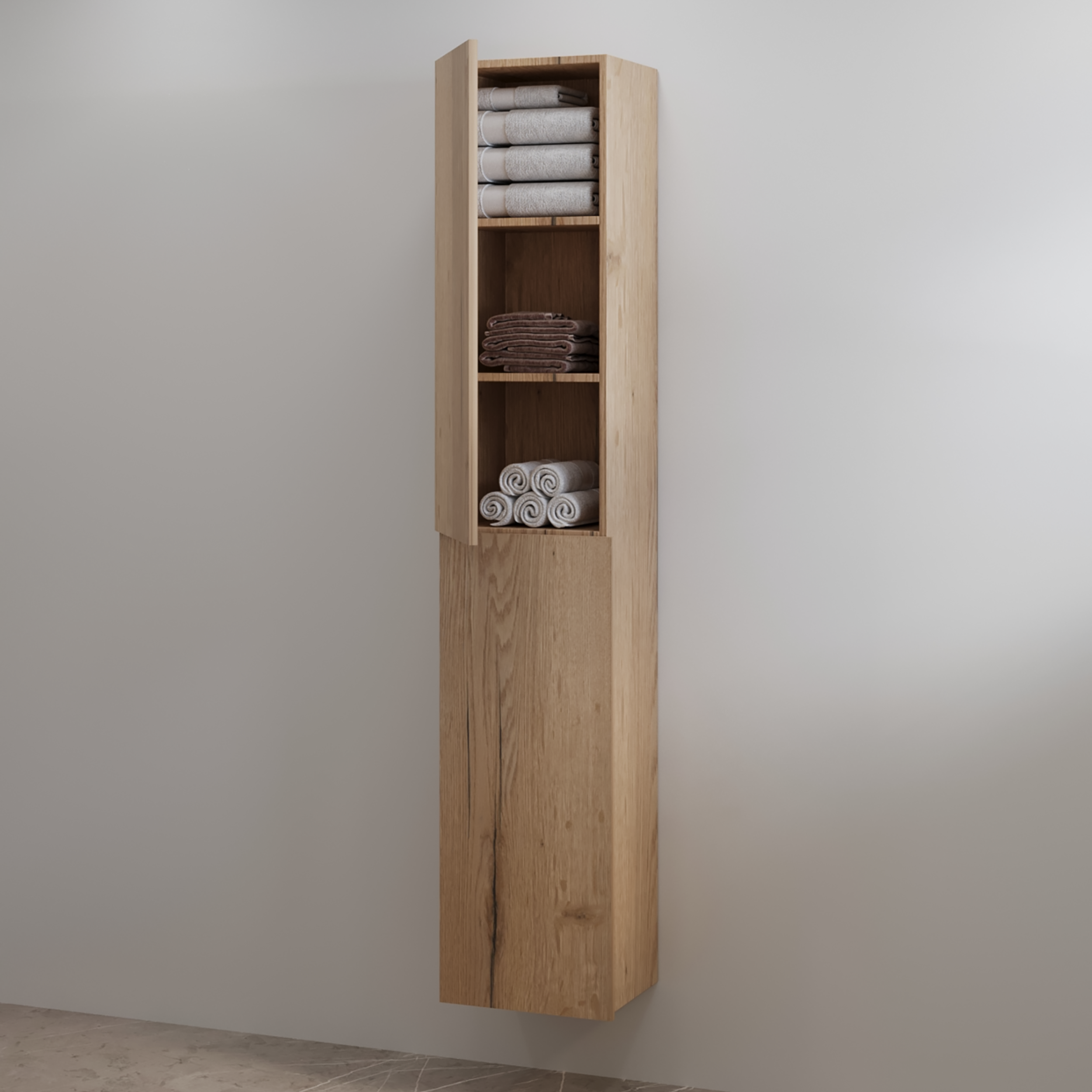Blanco Halifax | Hoge Kolomkast | 35x180 cm