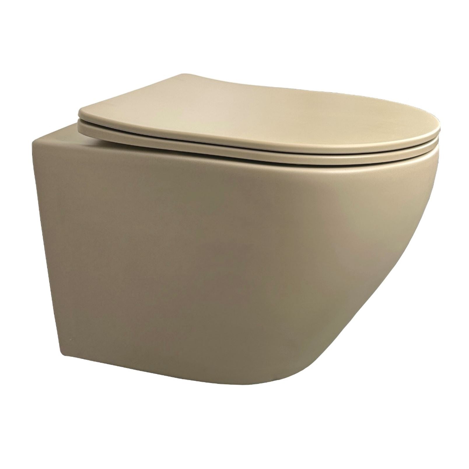 Morrano-49 || Wandcloset Zonder Spoelrand || Mat-Khaki