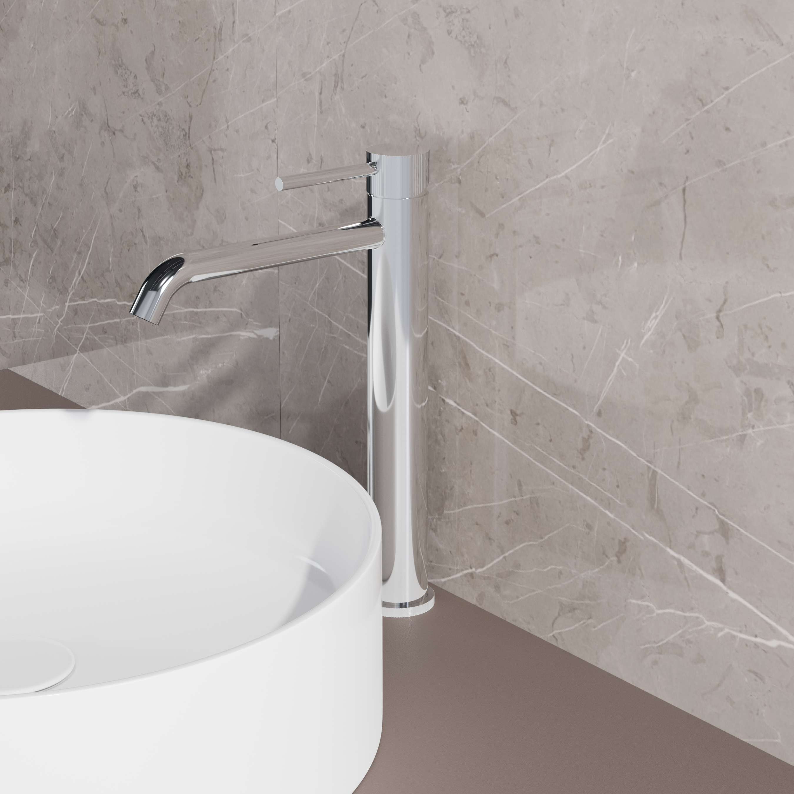 High-End Chrome | RVS-304 Hoge Wastafelmengkraan | Chroom