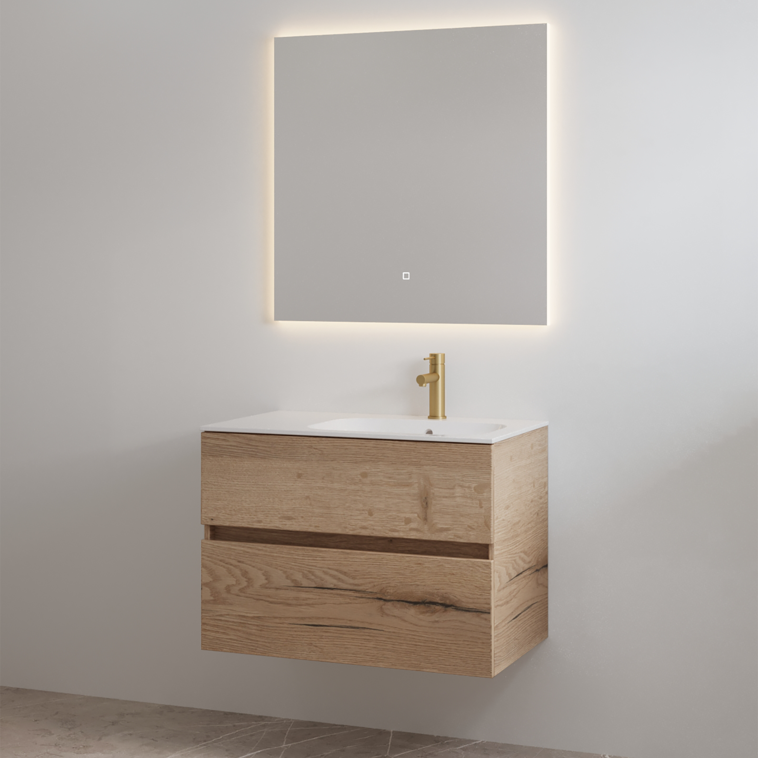 Splash-80 Halifax | Onderkast + Wastafel met Kraangat | 80 cm