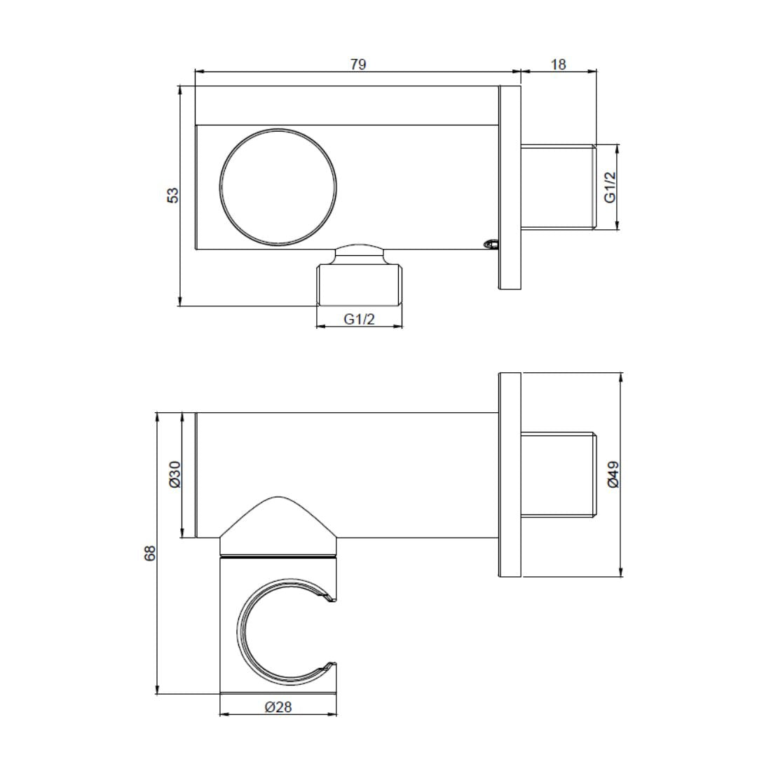 High-End Liora | Inbouw Badkraan | Mat Brons