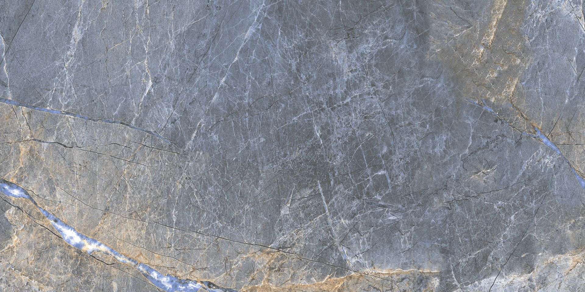 Vezuv Blue | Tegel 60x120 cm | Gepolijst Grijs Marmerlook