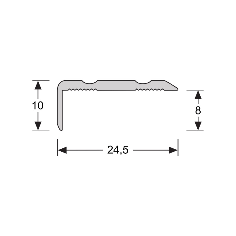 Hoeklijnprofiel Zelfklevend RVS | 24,5x10 mm - 300 cm