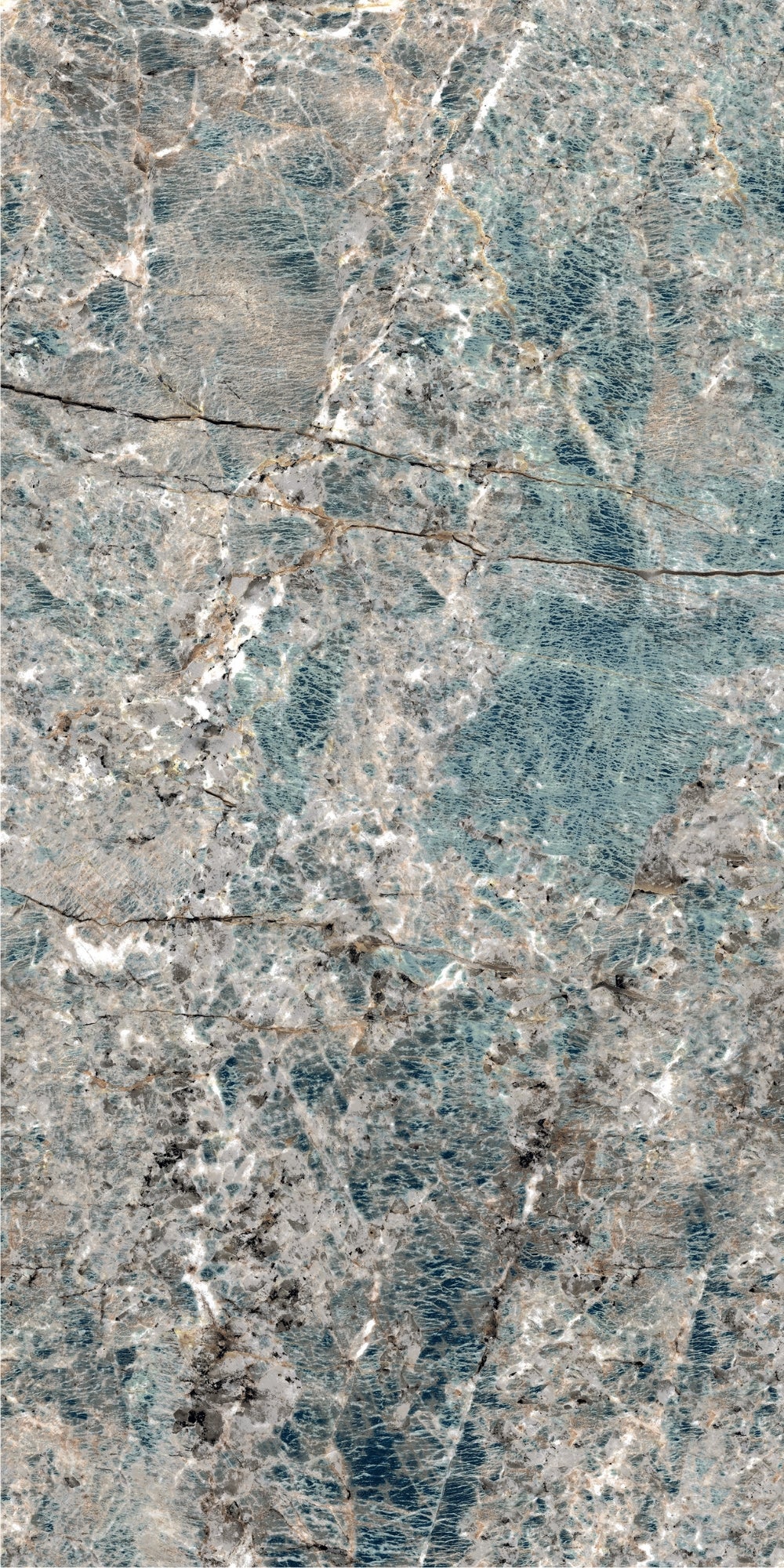Amazonite Crystal | Tegel 120x240cm | Hoogglans Blauw Marmerlook XXL Tegel