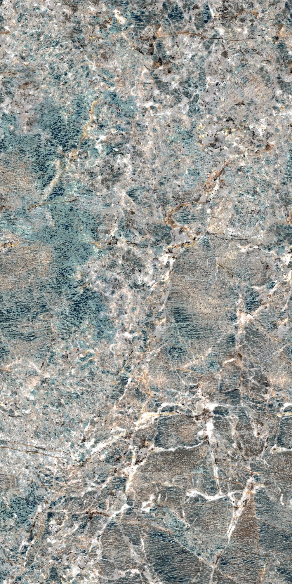 Amazonite Crystal | Tegel 120x240cm | Hoogglans Blauw Marmerlook XXL Tegel