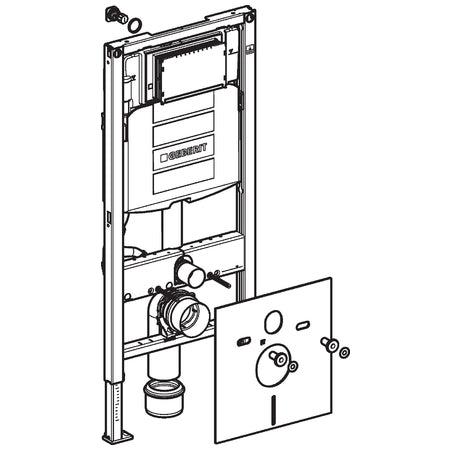 Geberit DUOFIX || WC-element met Sigma inbouwreservoir 12cm (UP320) || met geluidsisolatieset