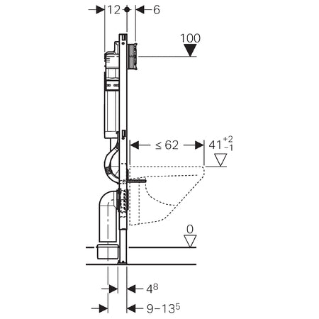 Geberit DUOFIX || WC-element met Sigma inbouwreservoir 12cm (UP320) || met geluidsisolatieset