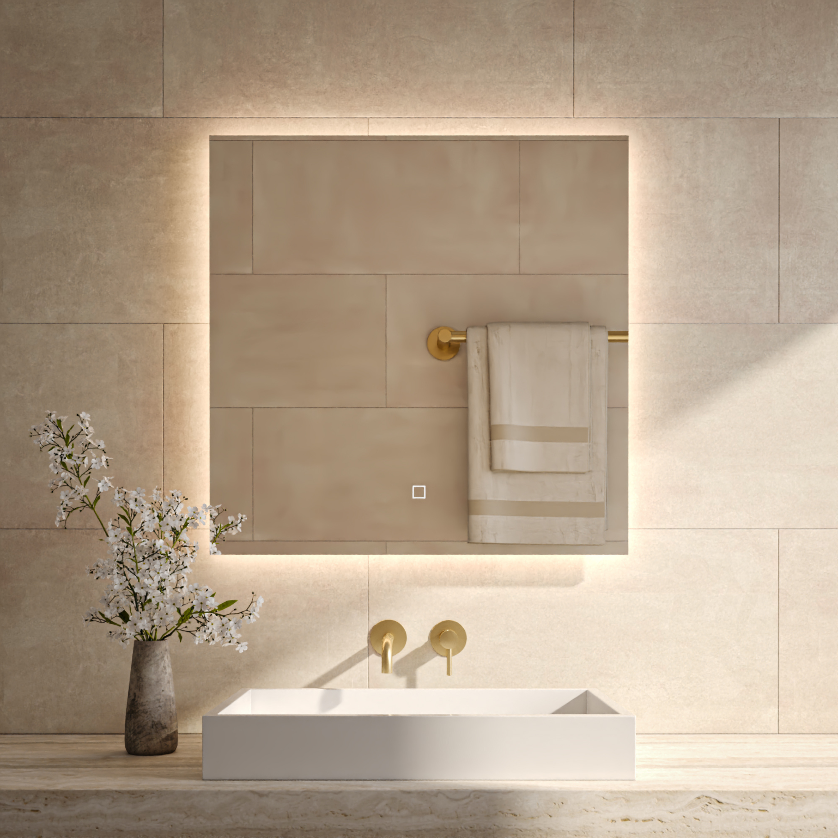 Firkant | Spiegel incl. LED Verlichting | 80x80 cm