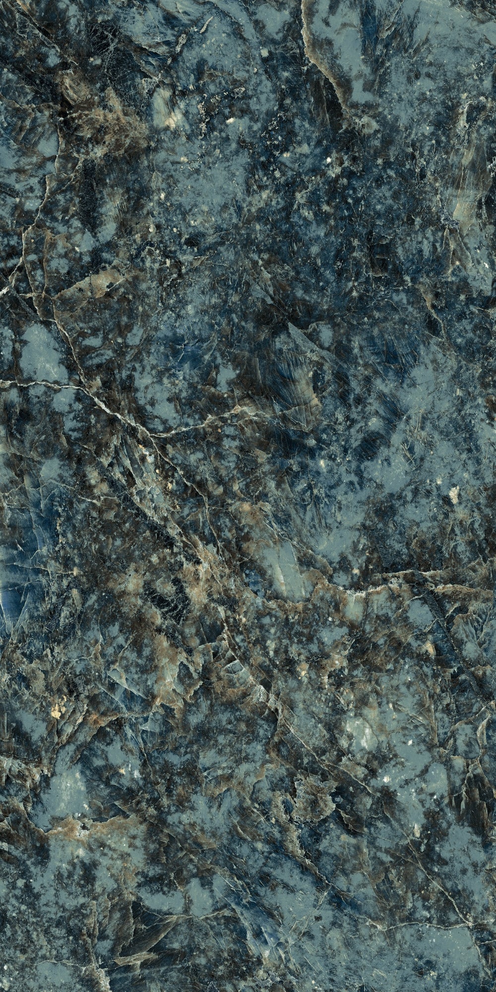 Labradorite Crystal | Tegel 120x240 cm | Hoogglans Blauw Marmerlook XXL Tegel