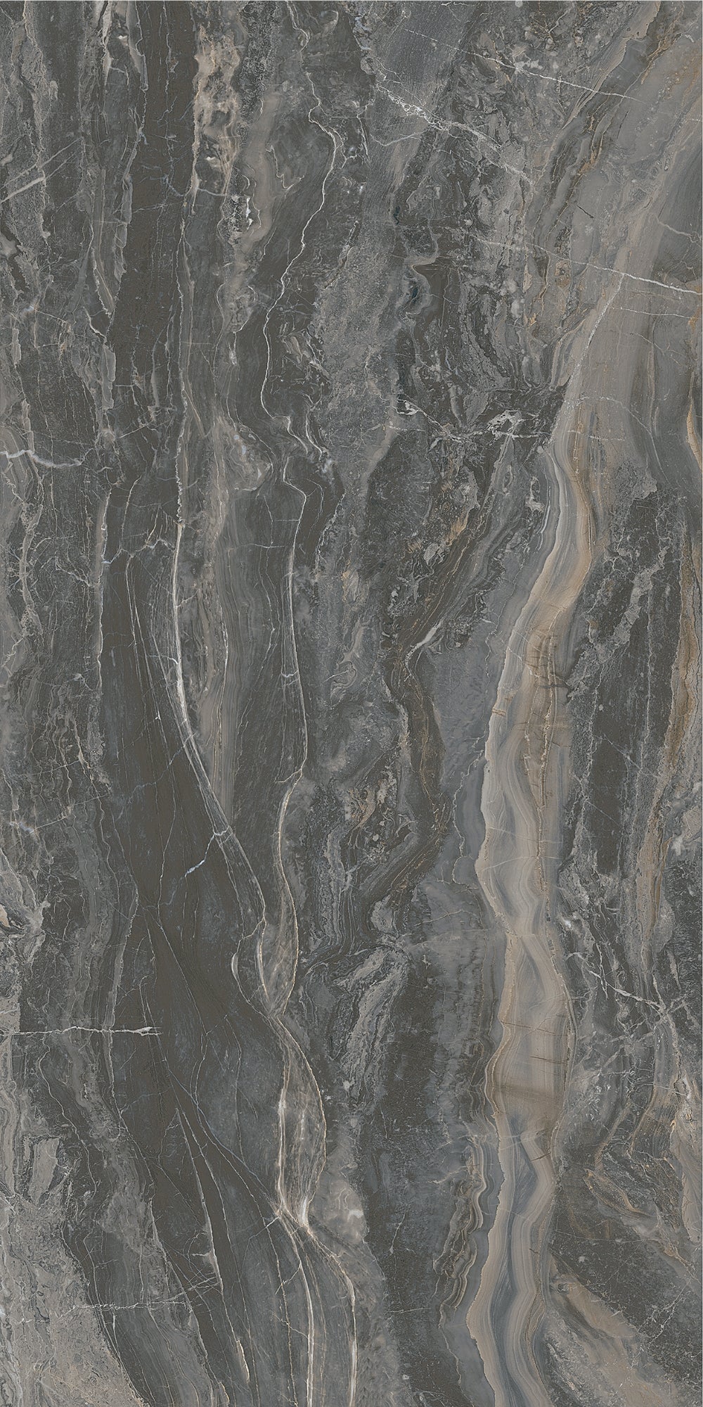 Nebulous | 120x240 cm | Hoogglans Antrasiet Marmerlook XXL Tegel
