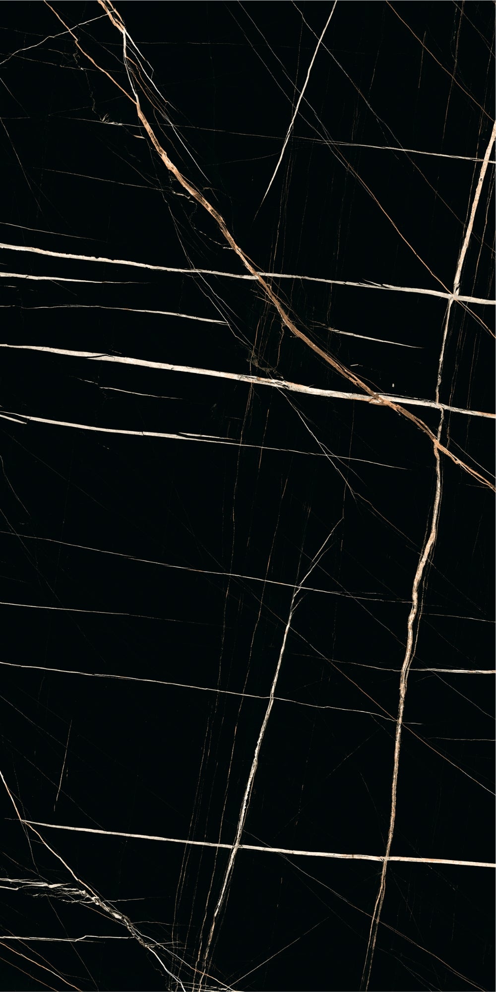 Nox Black | Tegel 60x120 cm | Hoogglans Zwart Marmerlook
