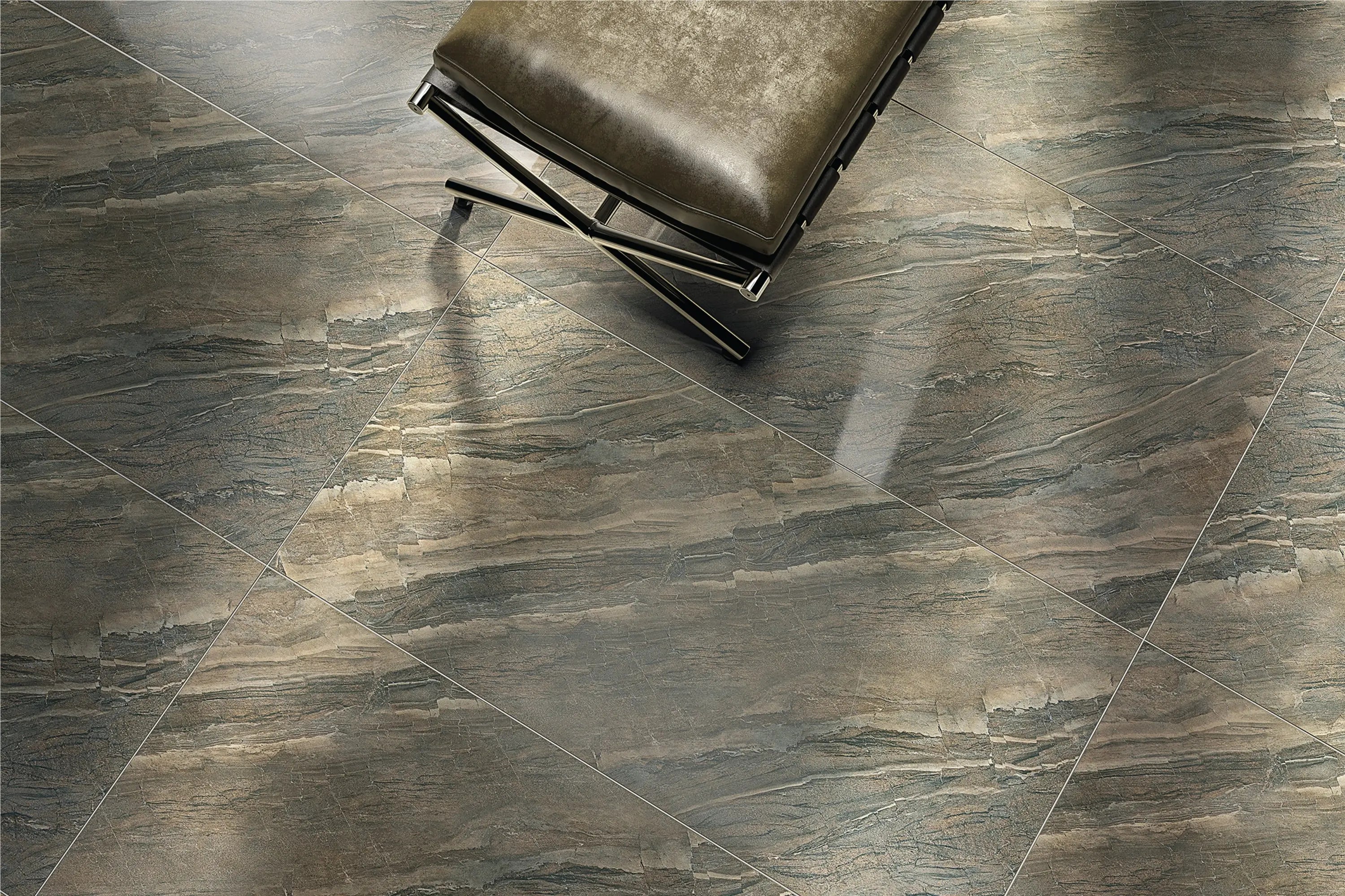 Faselis Brown | Tegel 60x120 cm | Hoogglans Bruin Marmerlook