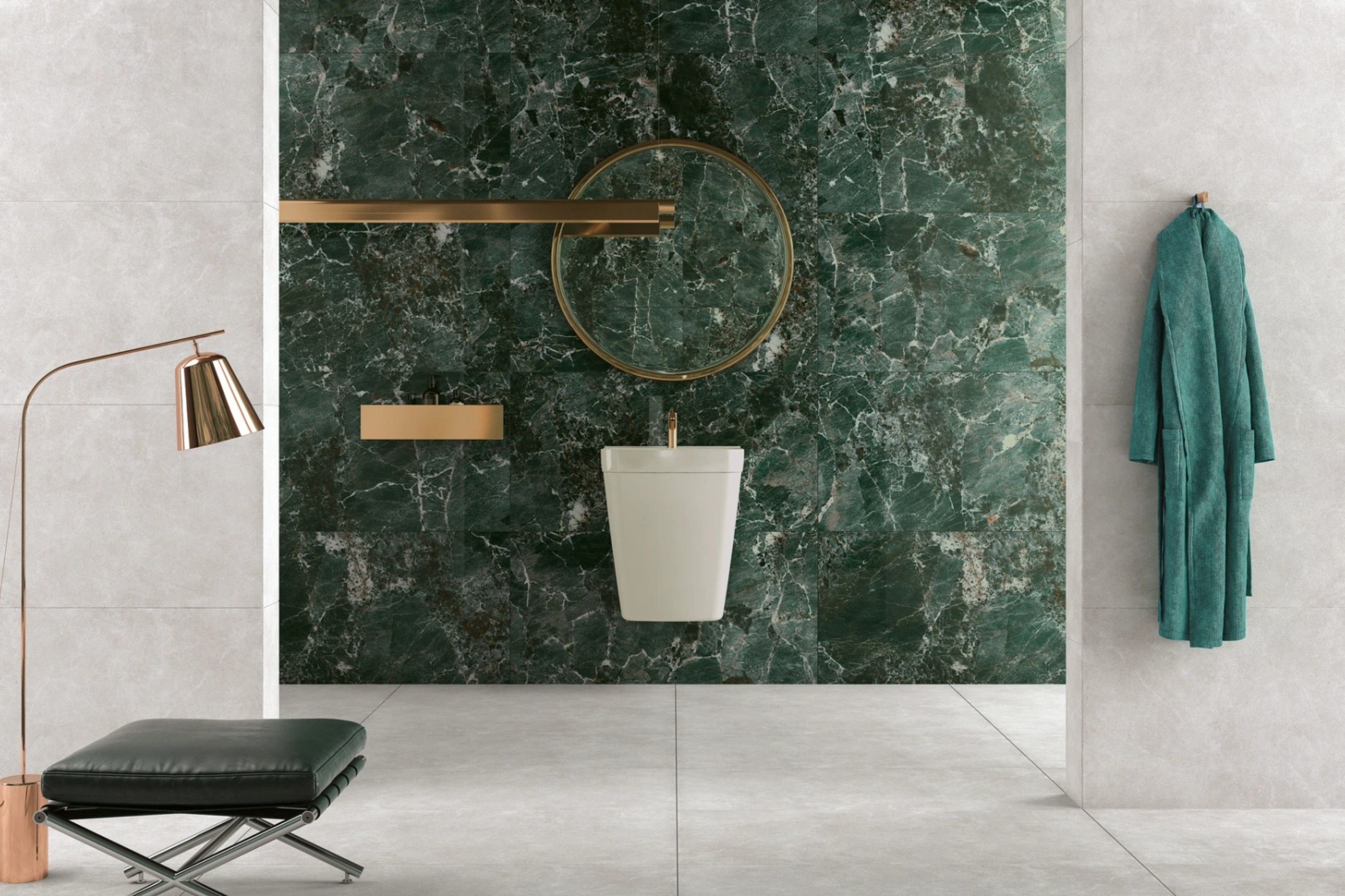 Galaxy Turquoise | Tegel 60x120 cm | Hoogglans Groen-Blauw Marmerlook