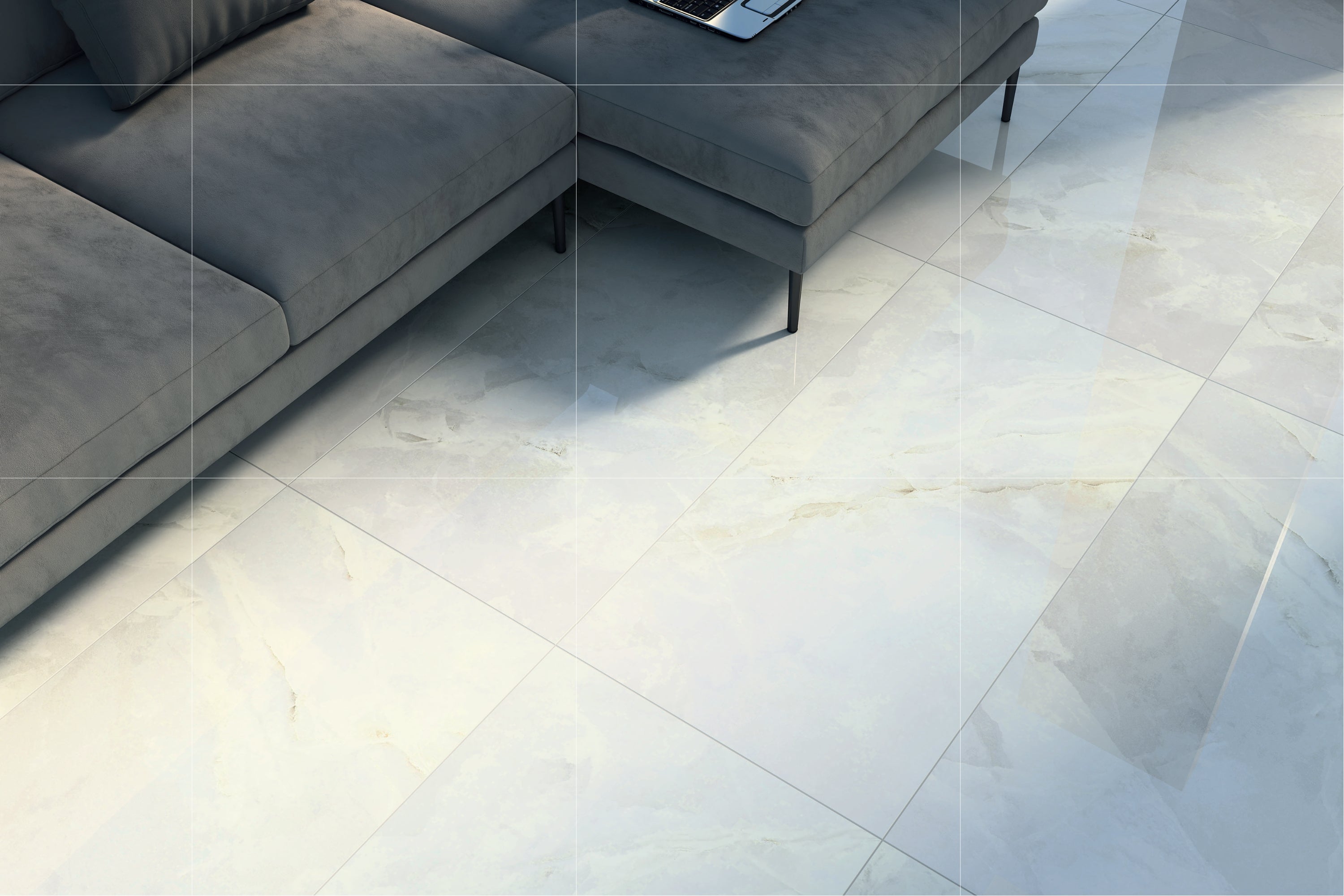 Marea White | Tegel 120x240 cm | Hoogglans Wit Marmerlook XXL Tegel