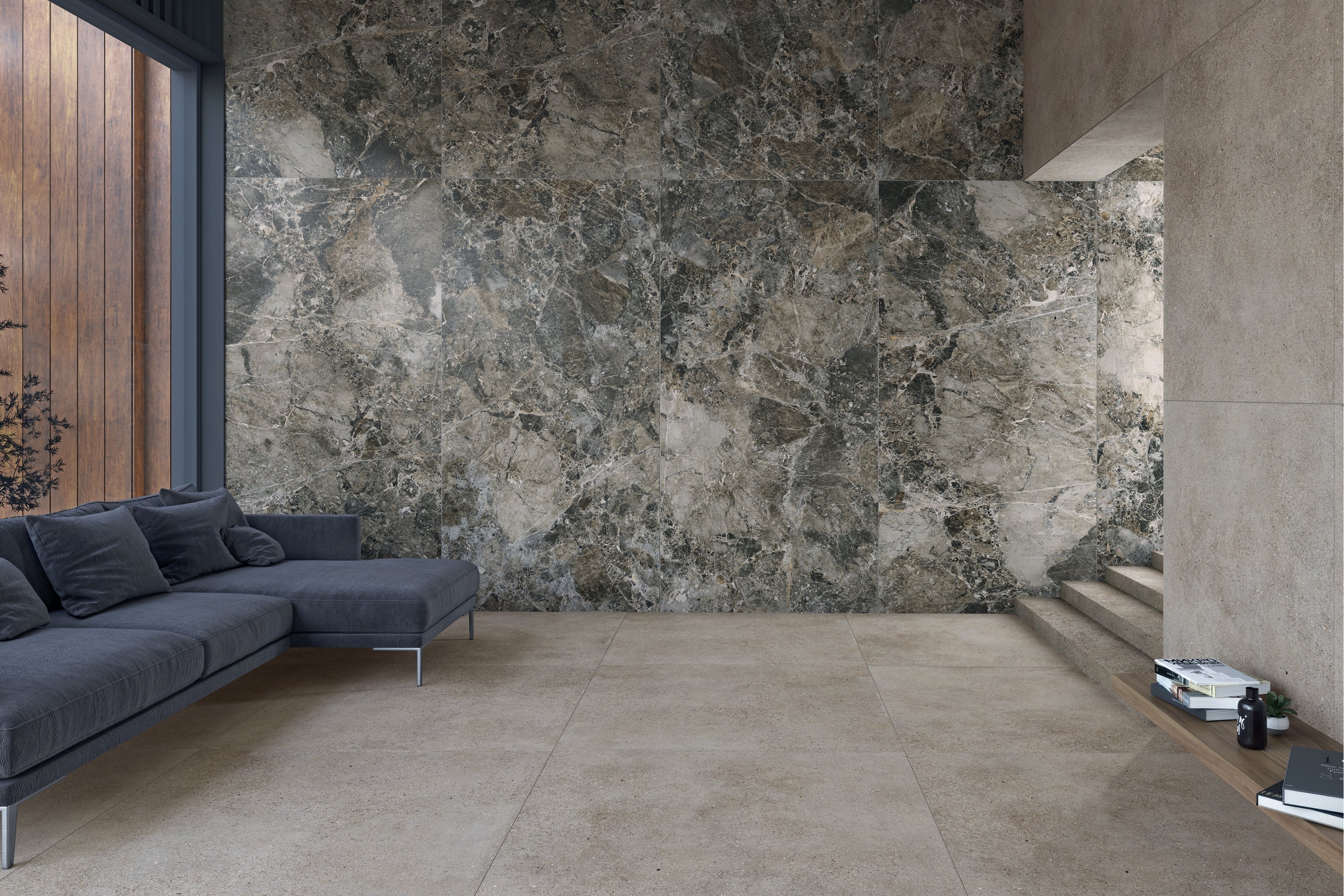 Paradiso Anthracite Crystal | Tegel 120x240cm | Hoogglans Marmerlook XXL Tegel
