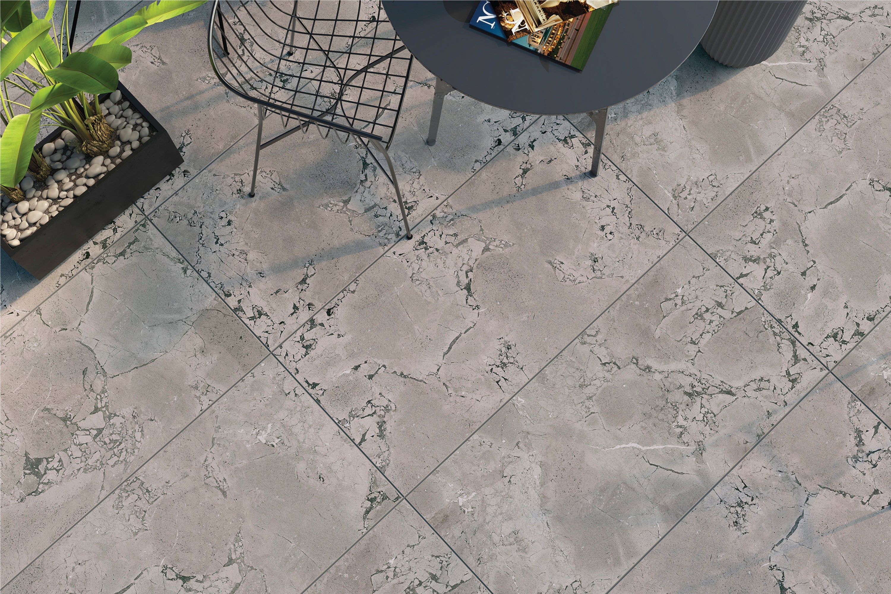 Pompei Grey | Tegel 60x120 cm | Mat Grijs Steenlook