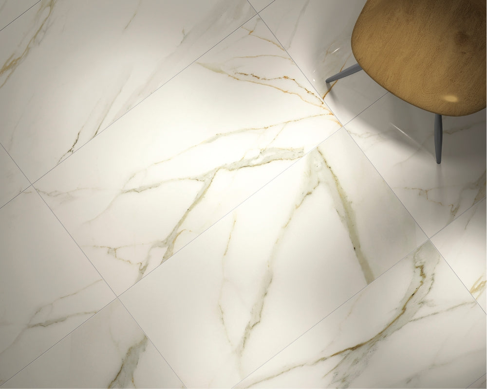 Royal Calacatta | Tegel 60x120cm | Hoogglans Luxe Marmerlook