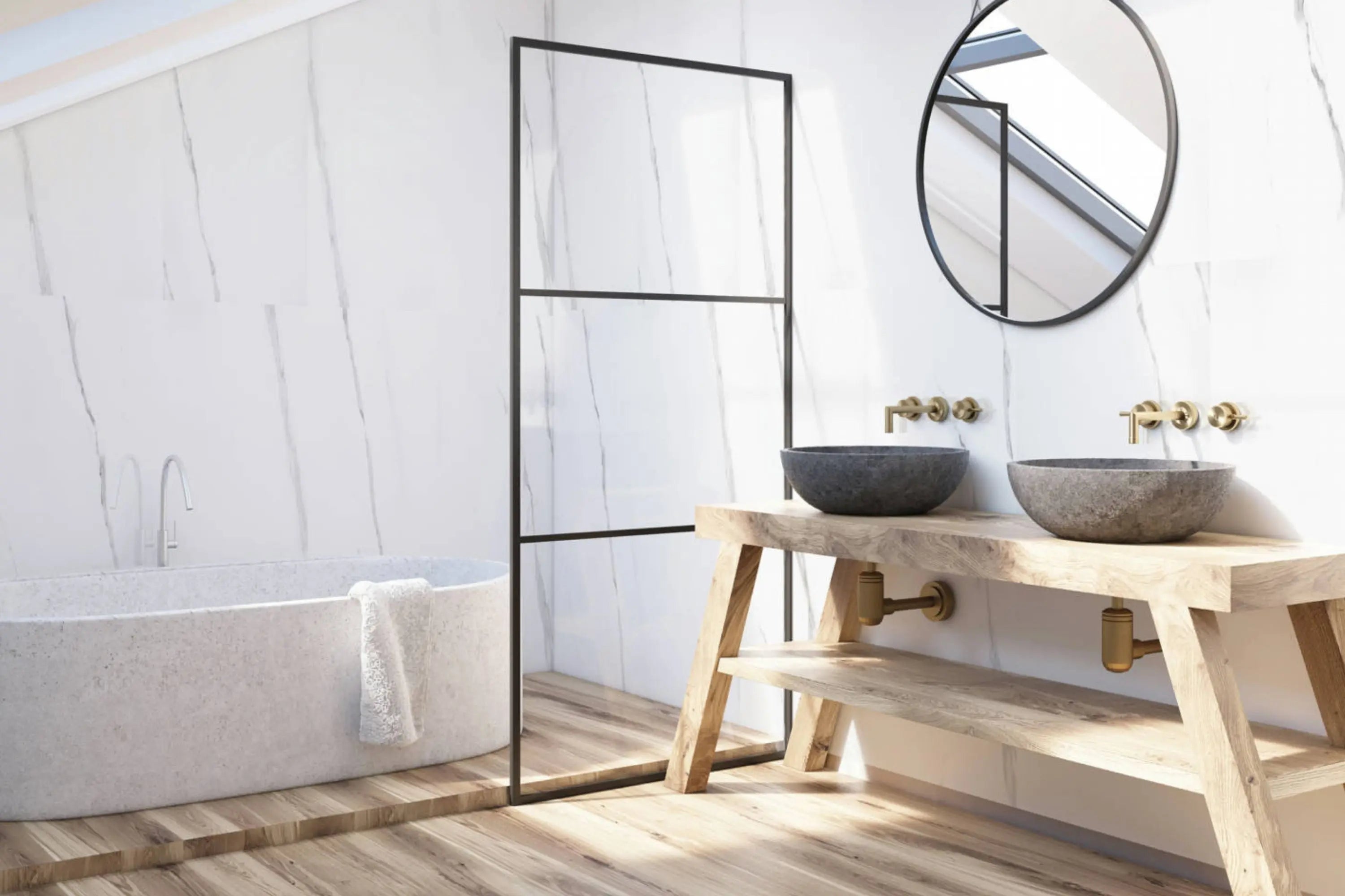 Statuario | Tegel 60x120 cm | Hoogglans Wit Marmerlook