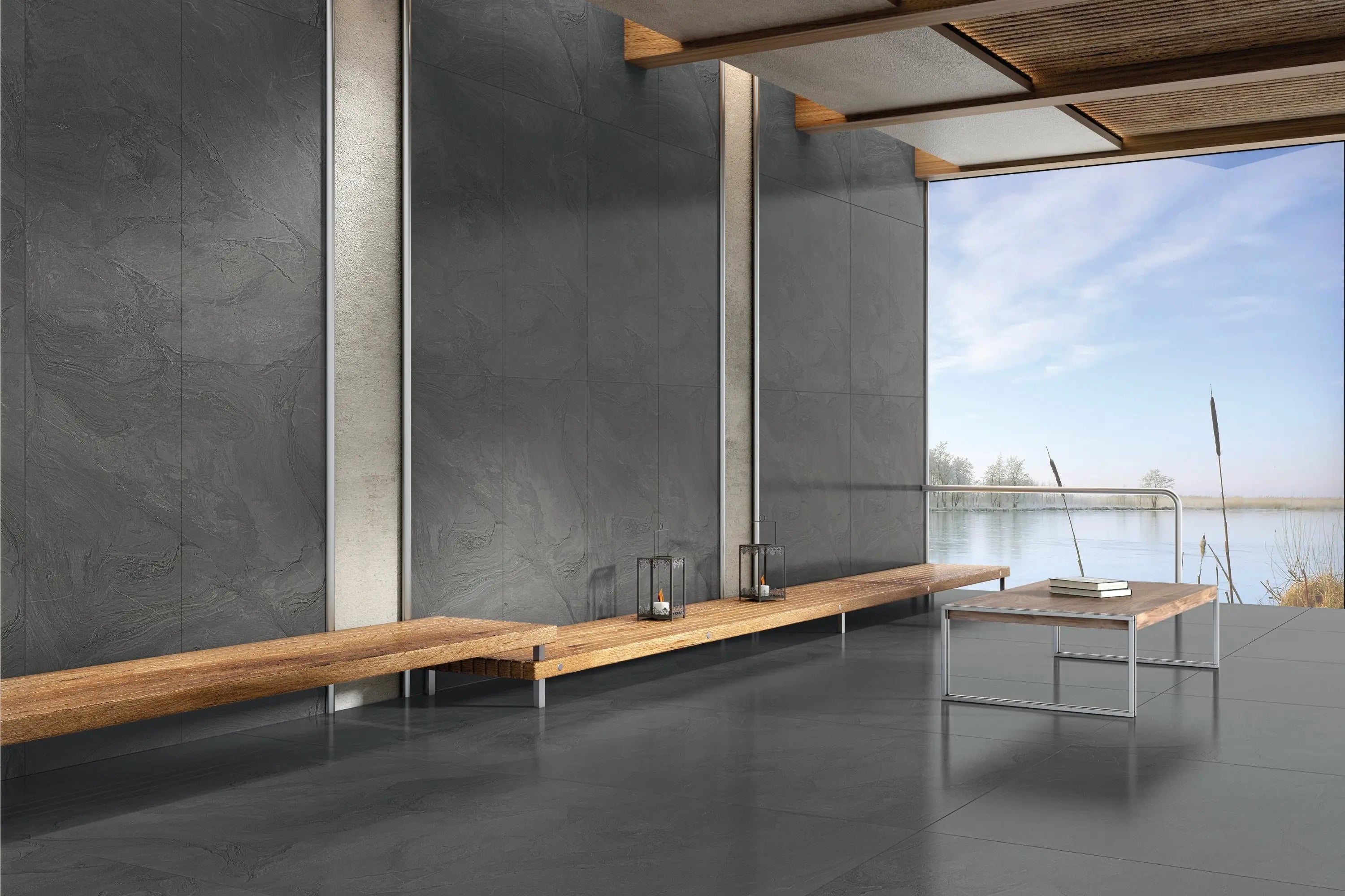 Atlantis Anthracite | Tegel 60x120 cm | Lappato Antraciet Marmerlook