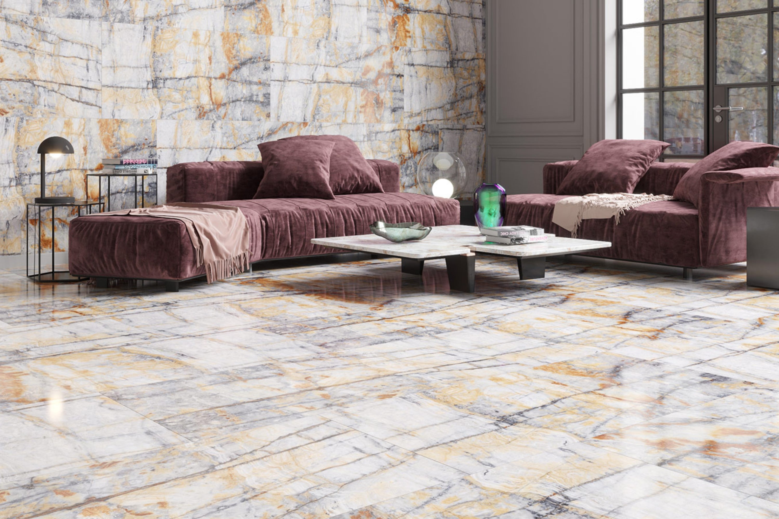 Blue Jeans | Tegel 60x120 cm | Hoogglans Roest Grijs Steenlook