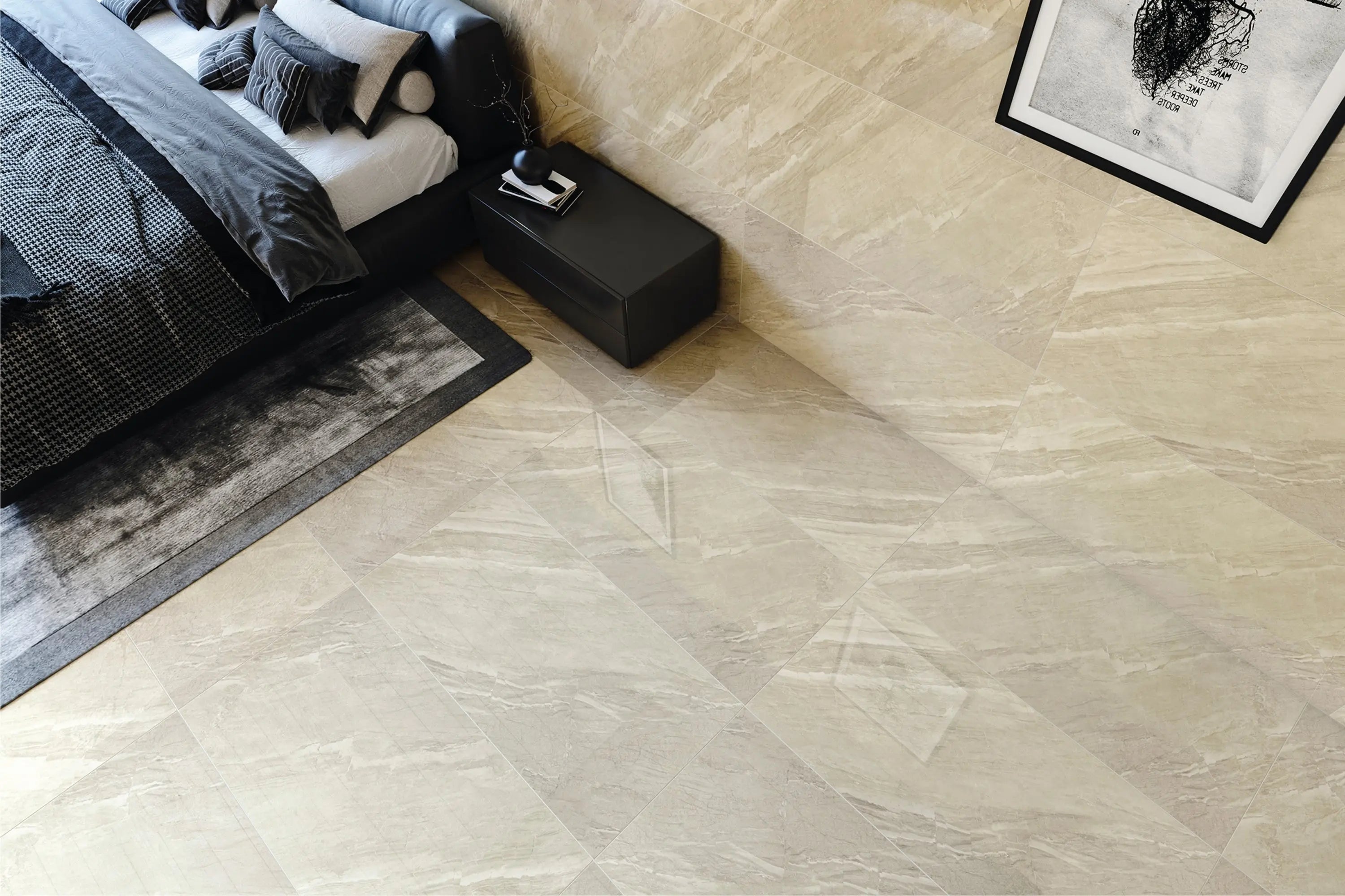 Faselis Bone | Tegel 60x120 cm | Hoogglans Beige Marmerlook