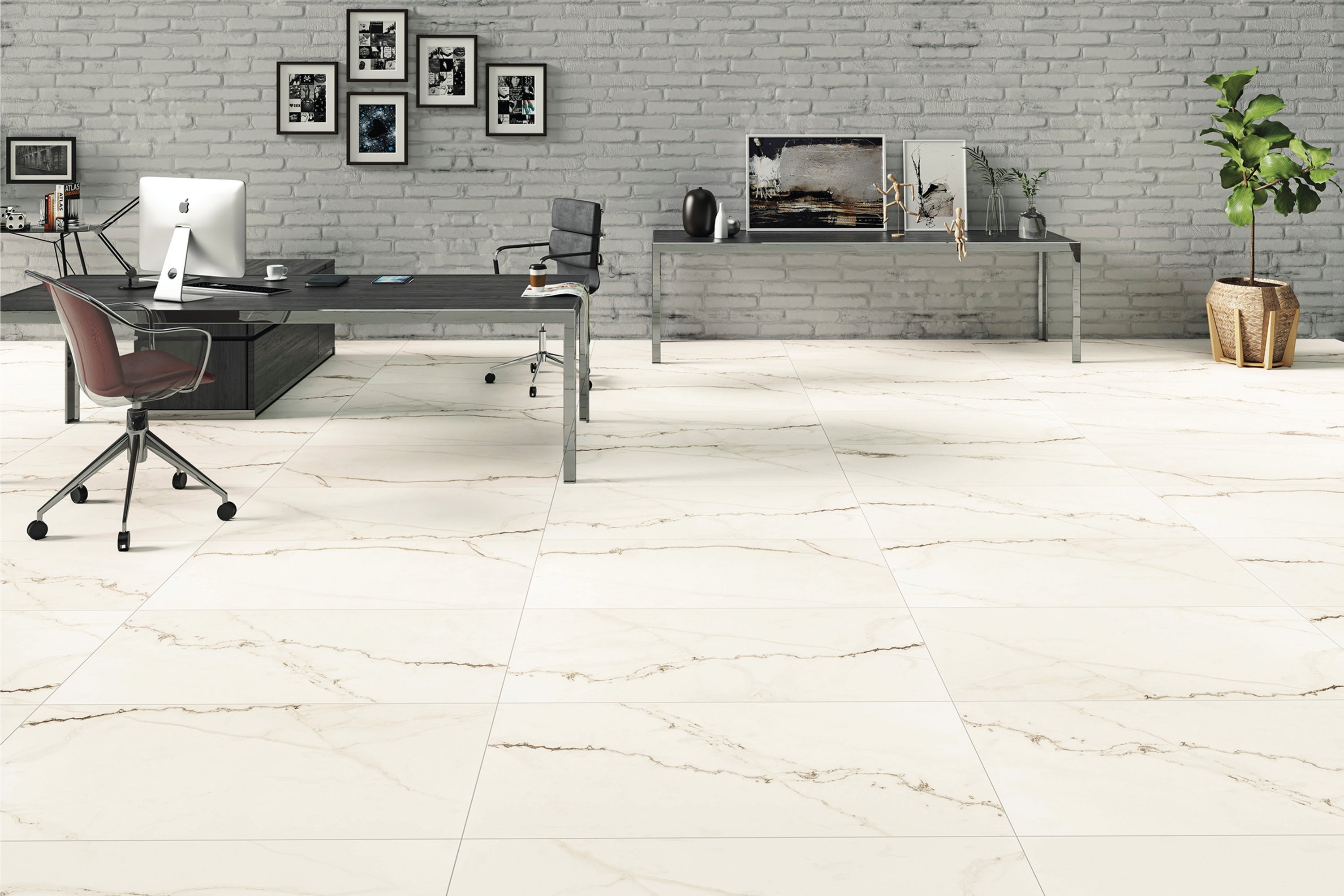 Polar | Tegel 60x120 cm | Mat Wit Marmerlook