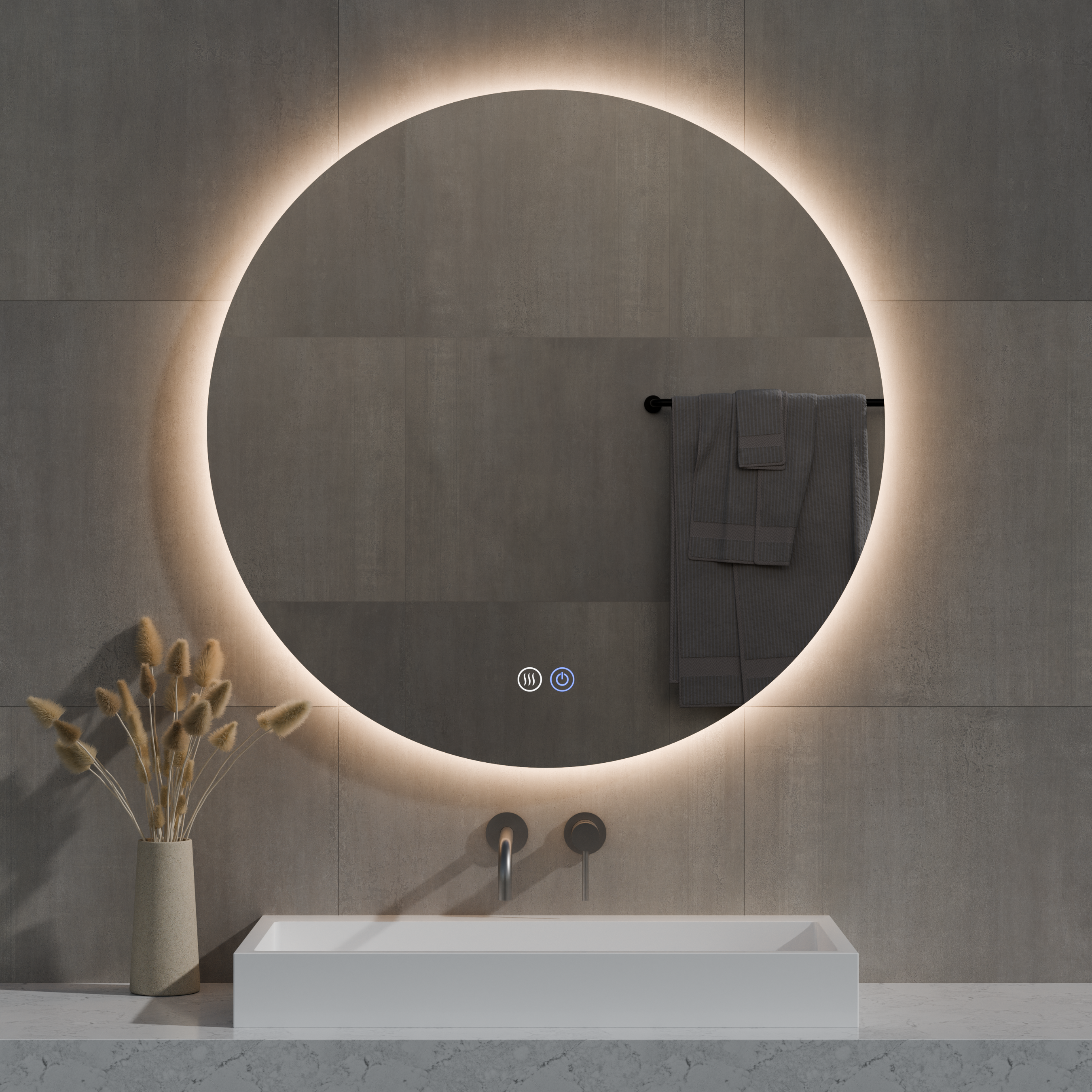 Aldora | Ronde Spiegel met Dimbaar LED Verwarming | Ø 60cm