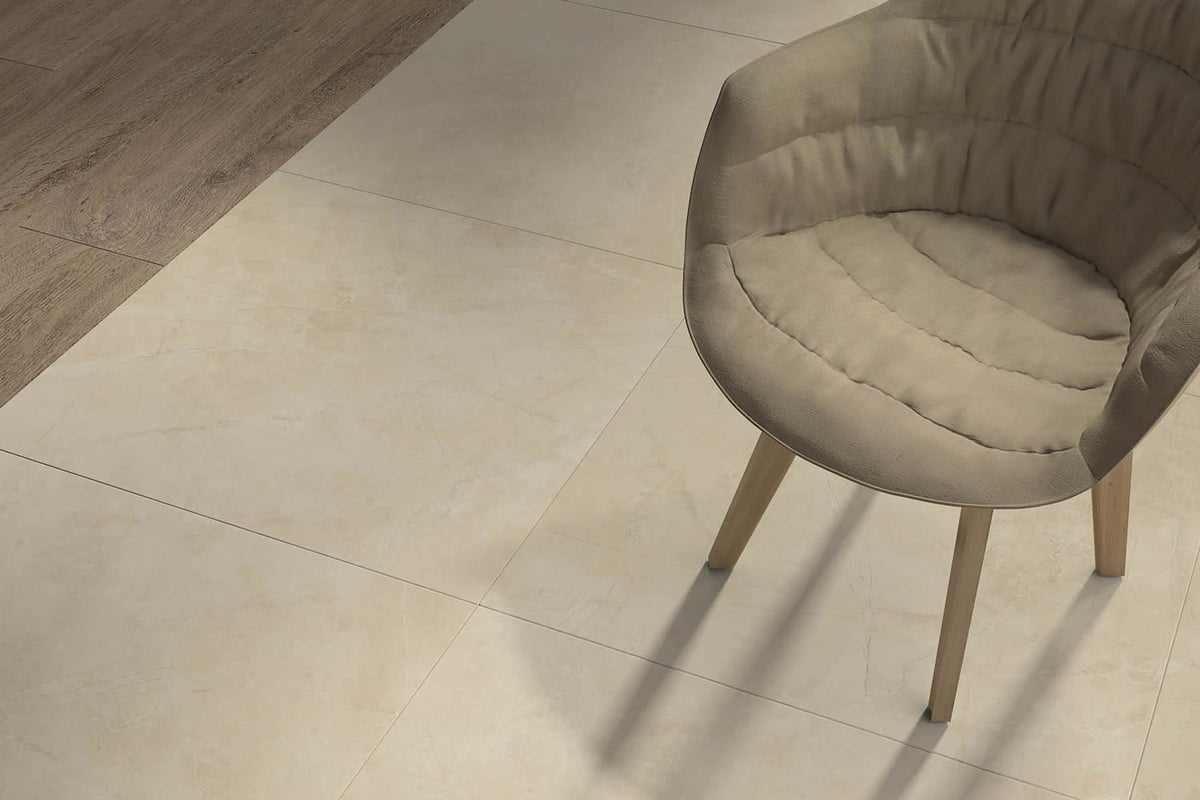 Limra | Tegel 60x120cm | Hoogglans Beige Marmerlook