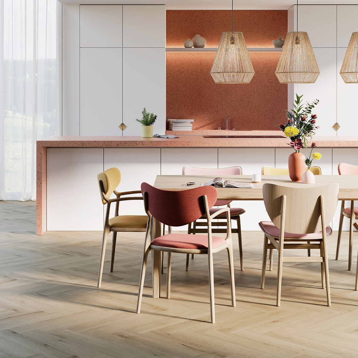 Mantaro Hay | PVC Klik Visgraatvloer 5,5+1 mm met Ondervloer | Luxe Houtlook