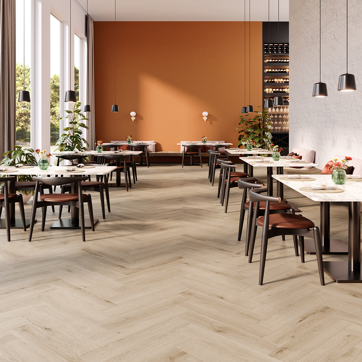 Mantaro Pecan | PVC Klik Visgraatvloer 5,5+1 mm met Ondervloer | Luxe Houtlook