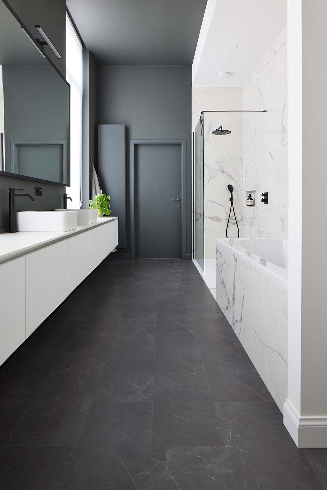Caldera Marmo Scuro | PVC-klik Tegel 5,5 mm | 30x60 cm