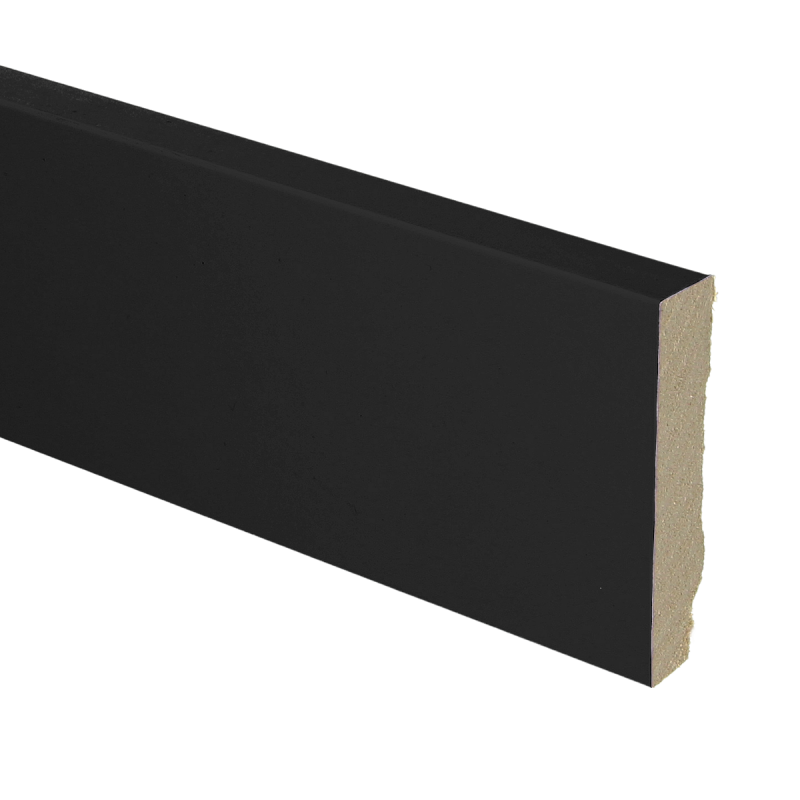 MDF Hoge Plint | 70x15mm - 240 cm | Recht Zwart Gefolied