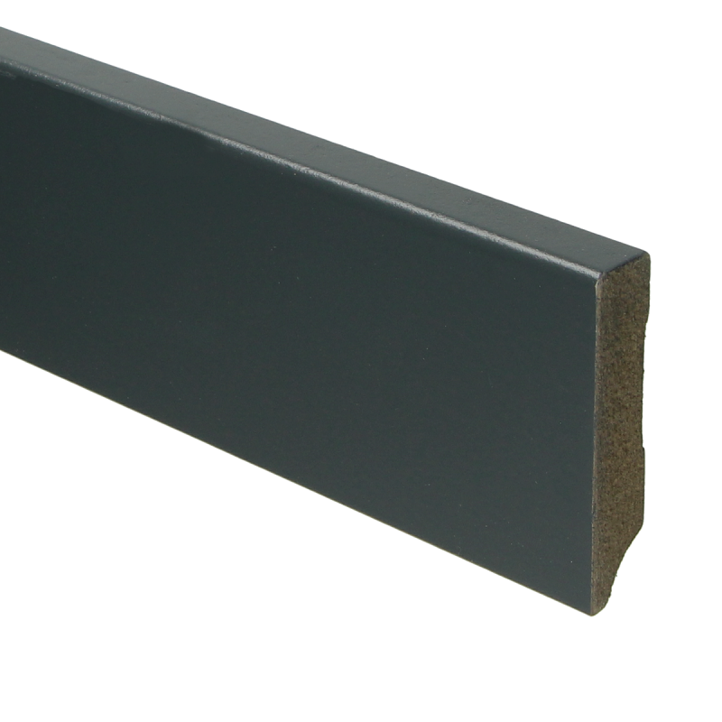 MDF Hoge Plint | 70x15mm - 240 cm | Recht Antraciet Voorgelakt