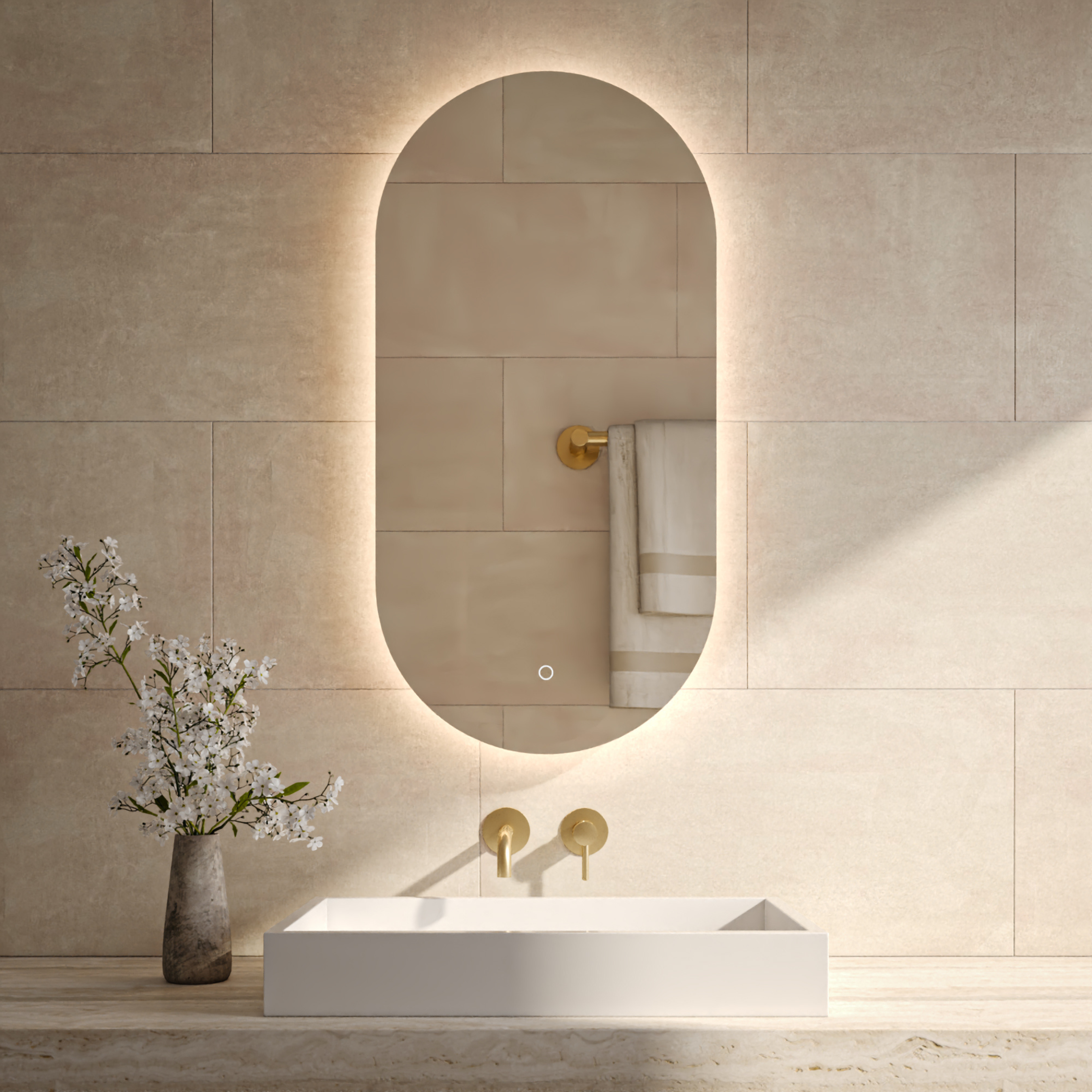 Seldy | Ovale Spiegel incl. LED Verlichting | 50x100 cm