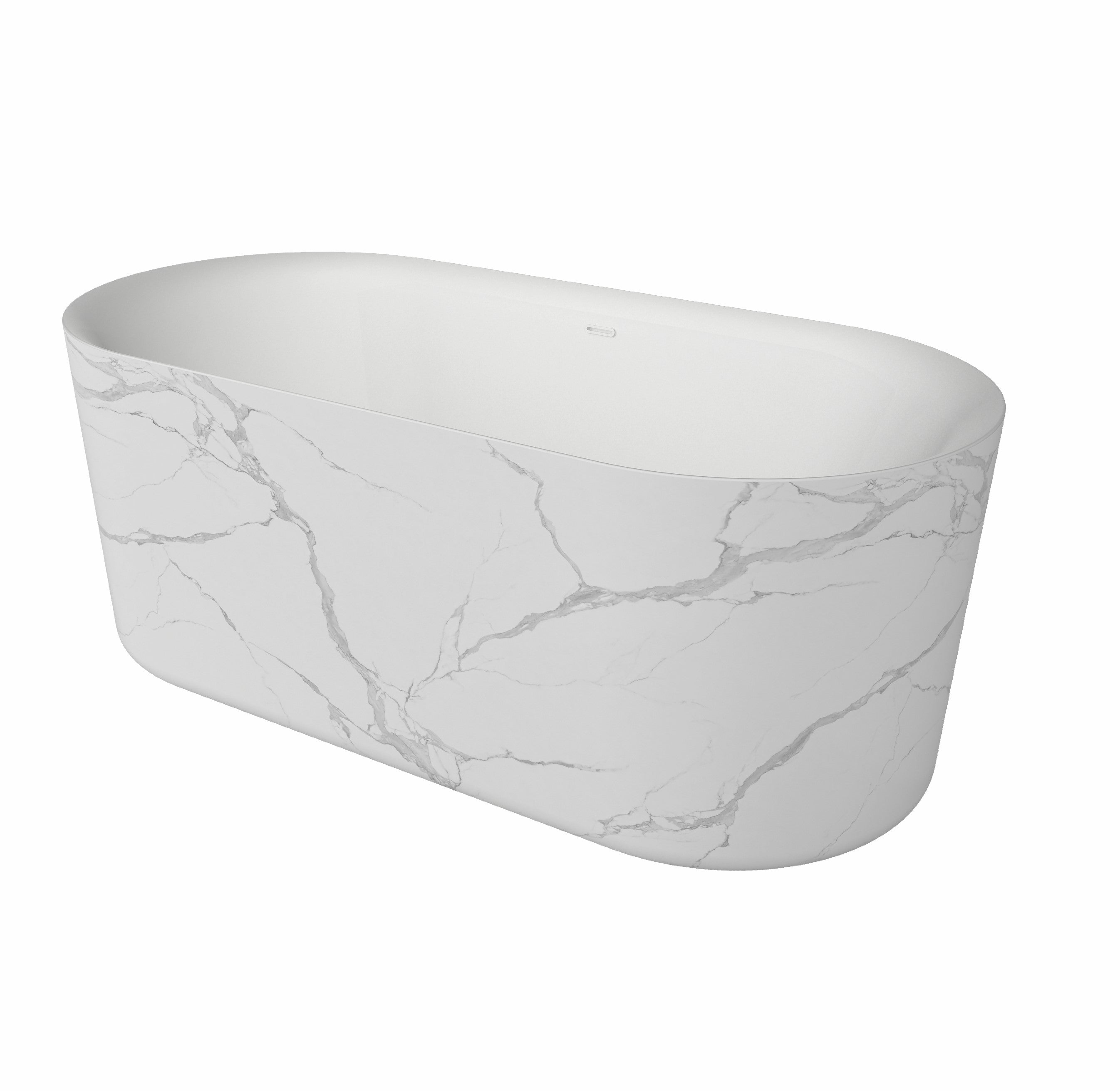 Bianco-Marble | 179x85x60 cm | Mat-Wit Vrijstaand Bad