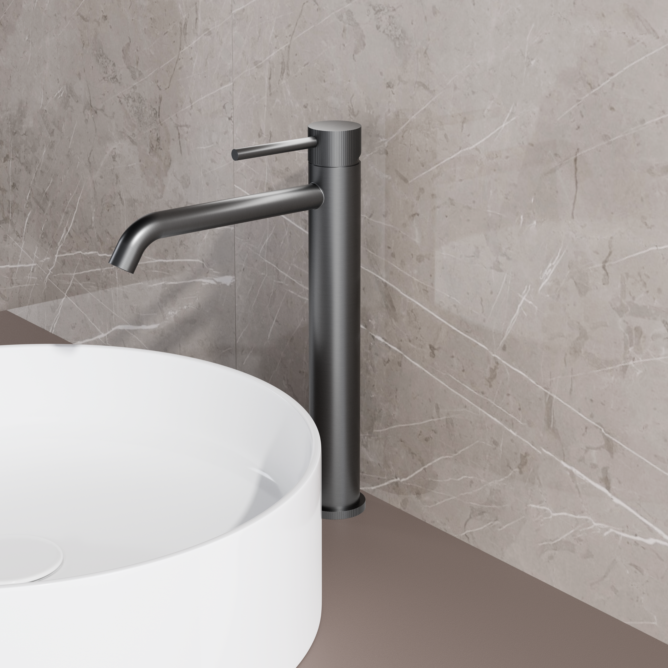 High-End Moya | RVS-304 Hoge Wastafelmengkraan | Gun Metal
