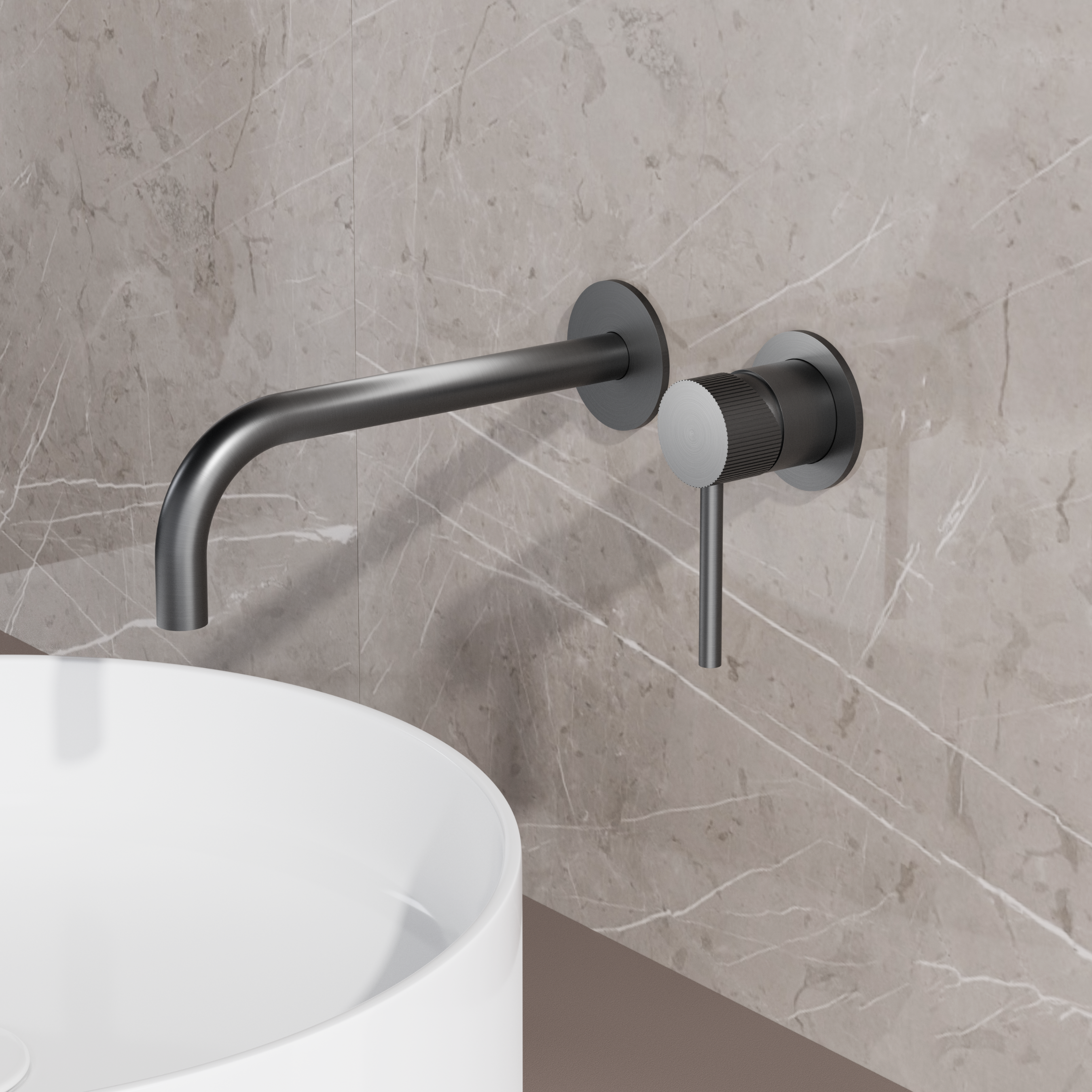 High-End Moya | RVS-304 Inbouw-Wandmengkraan | Gun Metal