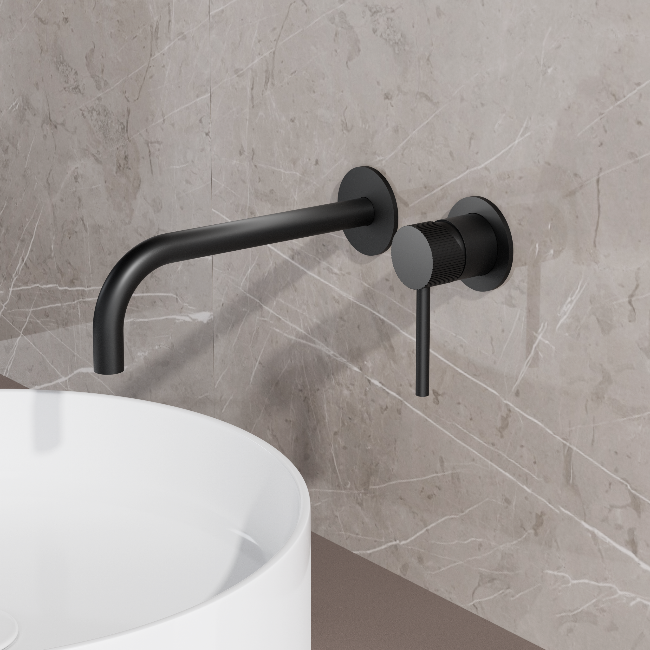 High-End Nero | RVS-304 Inbouw-Wandmengkraan | Mat Zwart