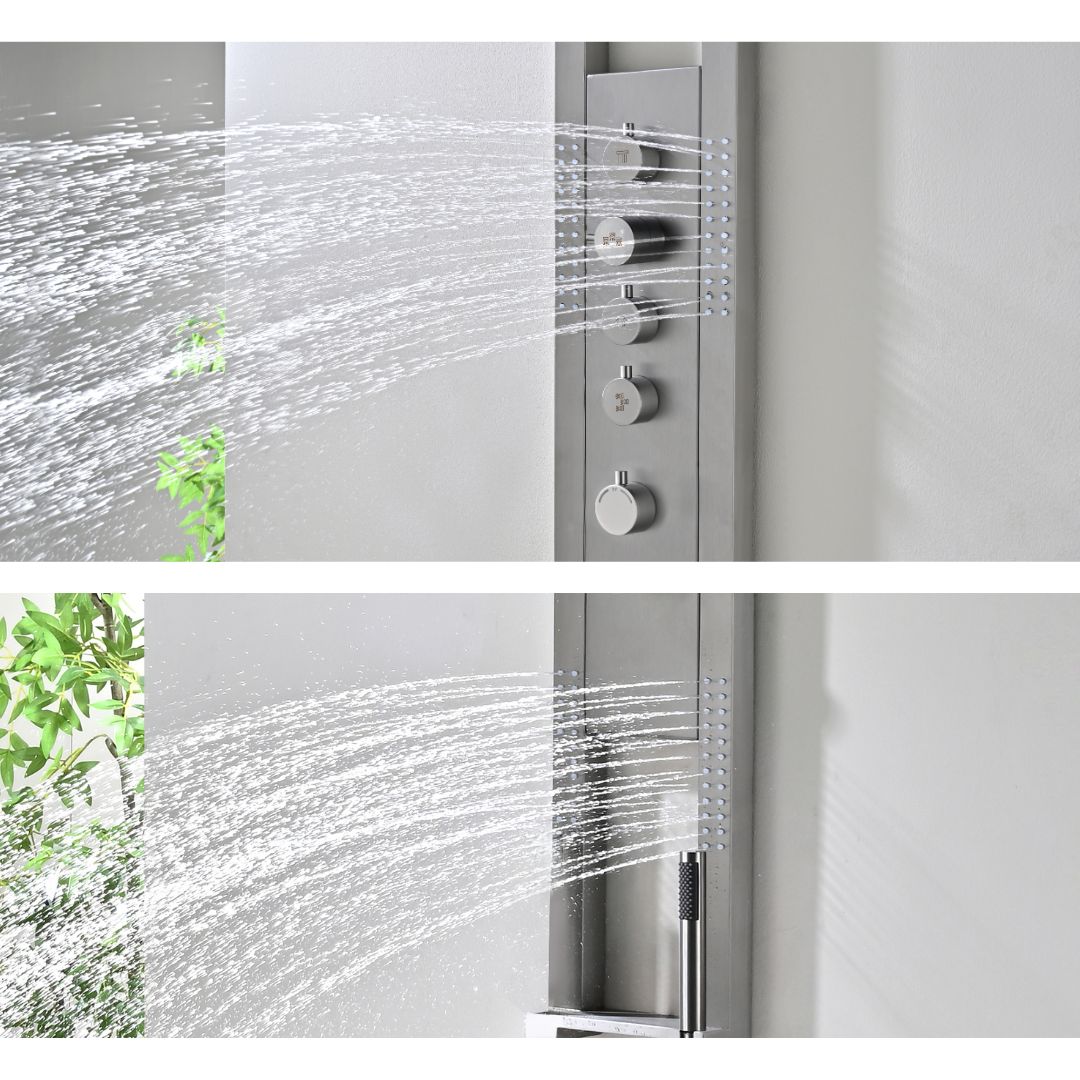 Ore-Future | Thermostatisch Douchepaneel | RVS Mat Zilver