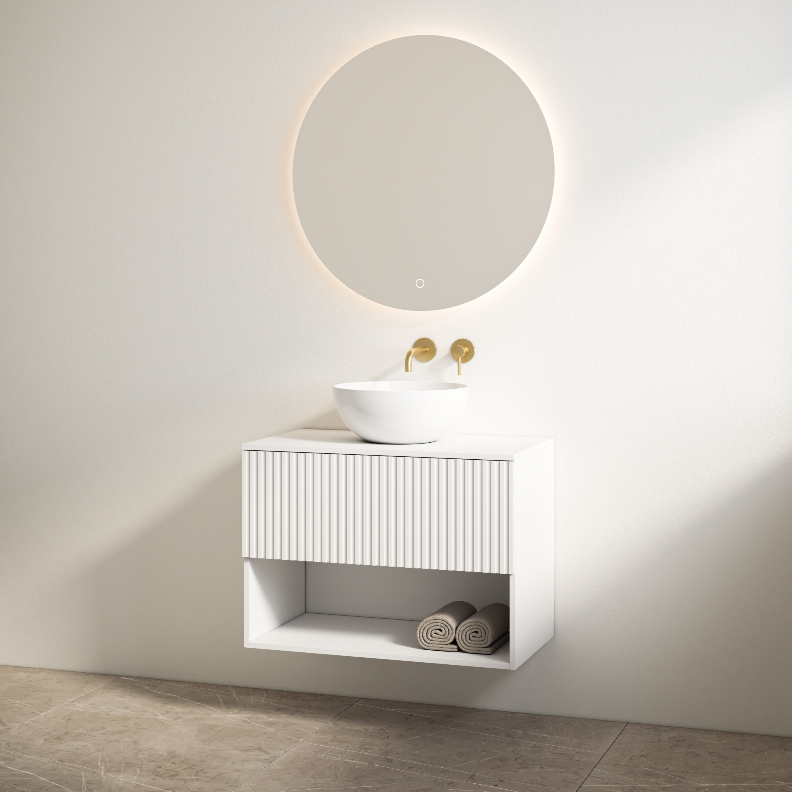 Rigatti-100 Mat Wit | Onderkast + Meubelblad | 100 cm