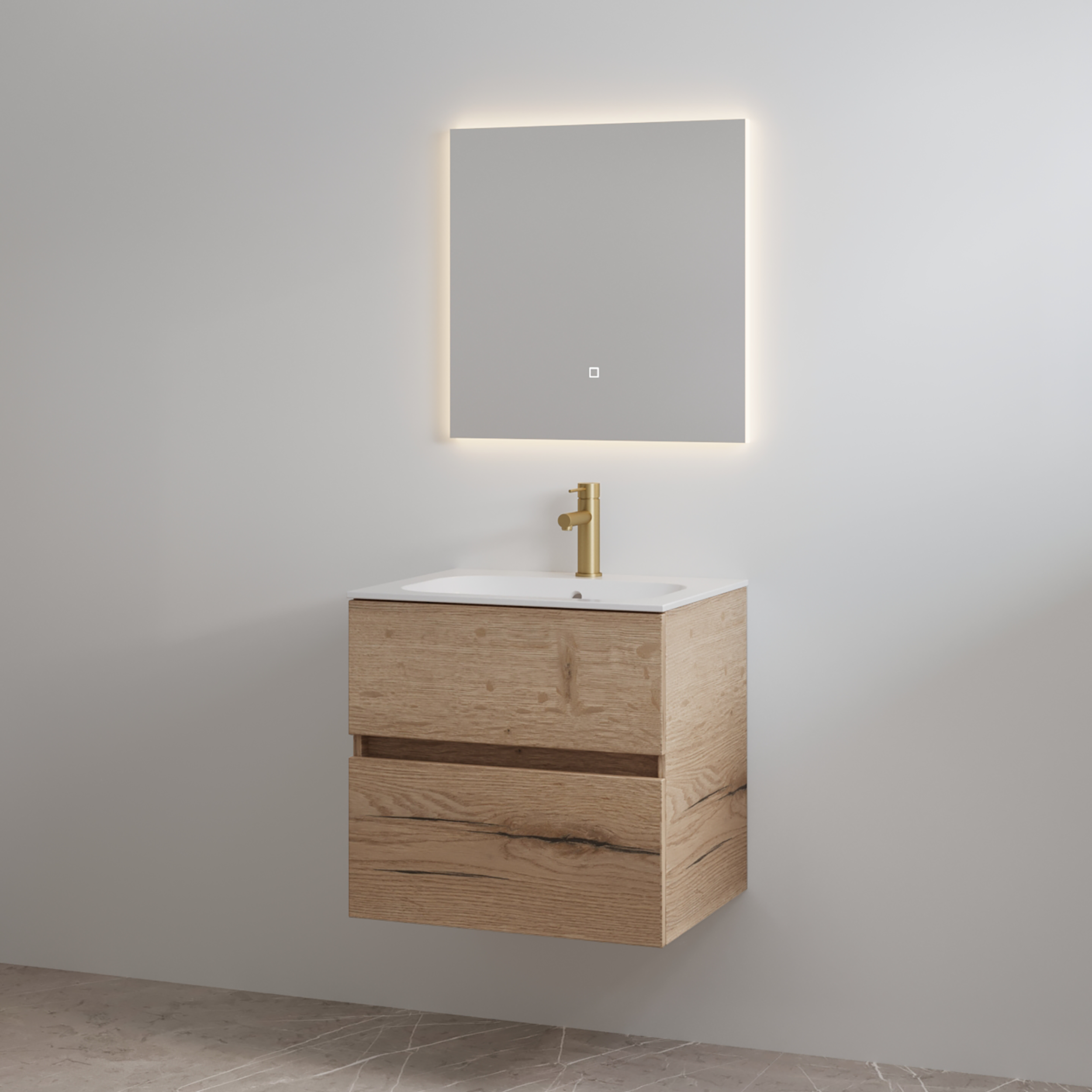 Splash-60 Halifax | Onderkast + Wastafel met Kraangat | 60 cm