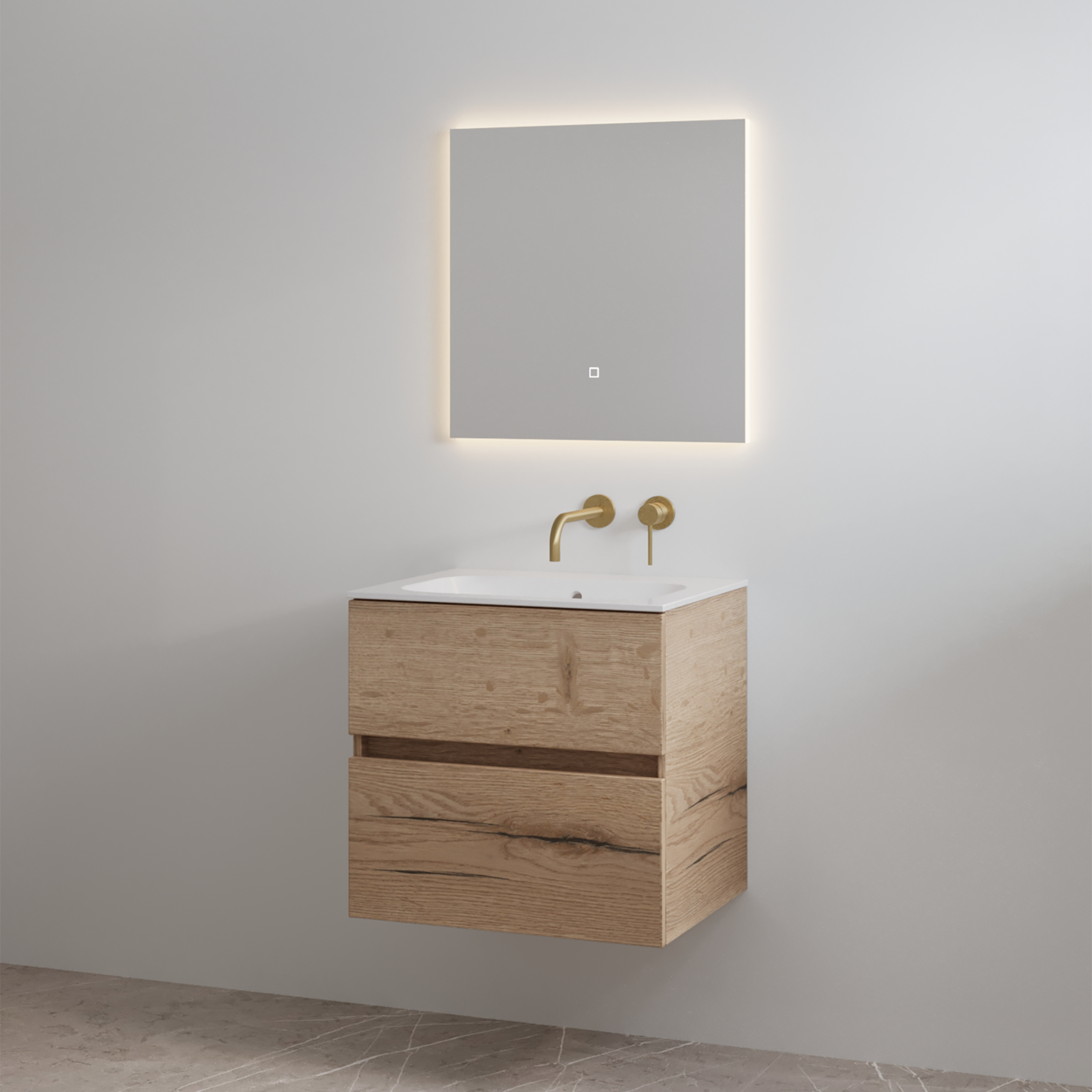 Splash-60 Halifax | Onderkast + Wastafel zonder Kraangat | 60 cm