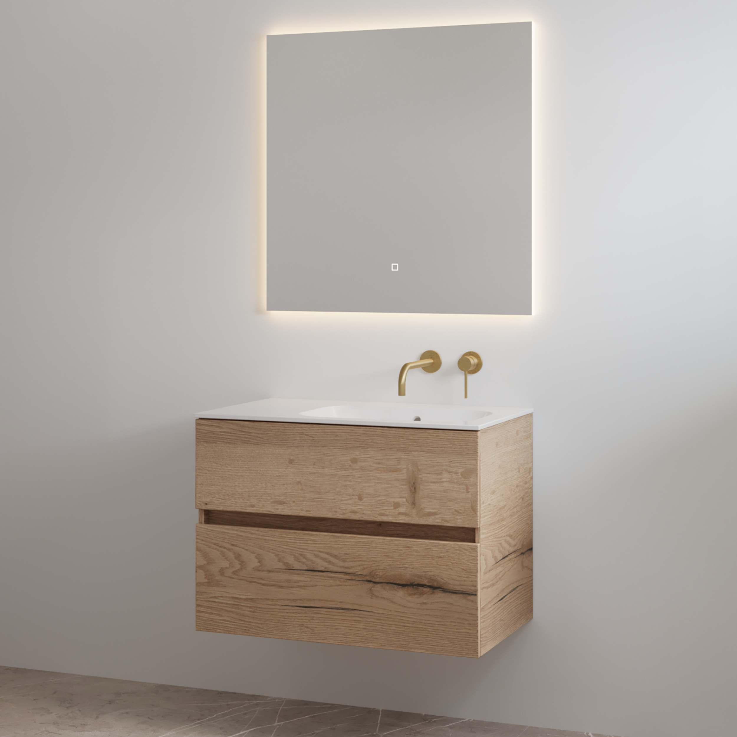 Splash-80 Halifax | Onderkast + Wastafel zonder Kraangat | 80 cm